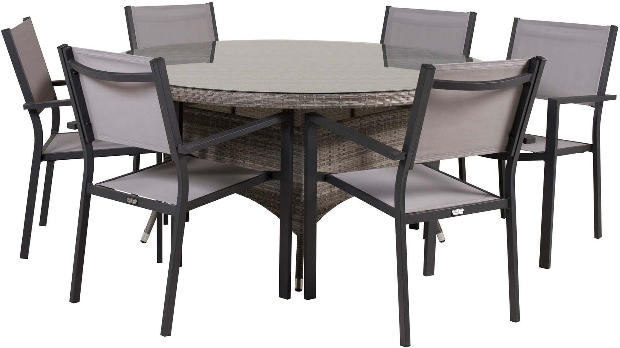 Entdecke das stilvolle Volta Outdoor Tischset Copacabana ⌀150cm mit 6 Stühlen – ideal für Garten, Balkon und Terrasse. Hochwertig & modern!