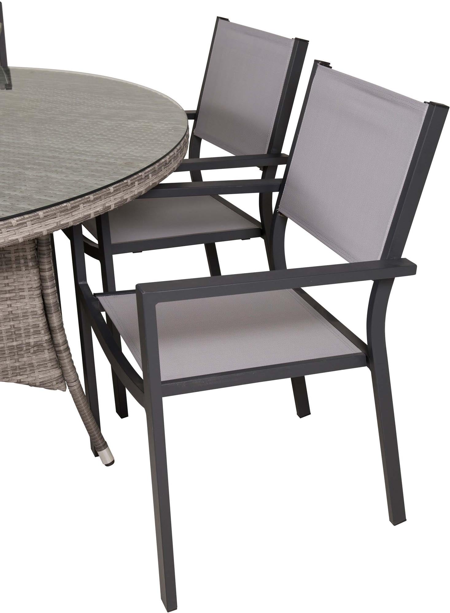 Elegantes Volta Outdoor-Tischset Copacabana: Ideal für gesellige Stunden im Freien mit 6 Stühlen und modernem Design.