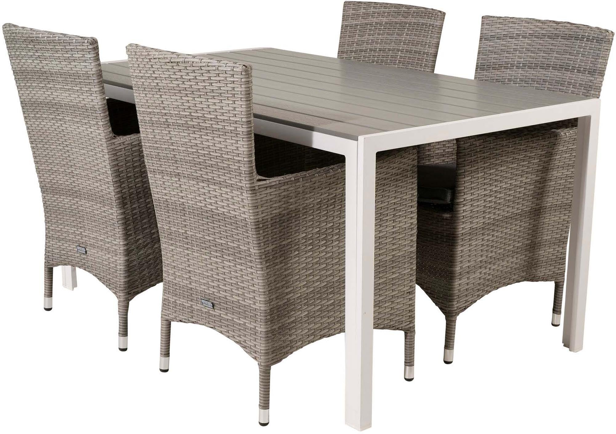 Verwandeln Sie Ihre Terrasse mit dem Break Outdoor-Tischset von Venture Home in eine stilvolle Oase. Platz für 4, wetterfest und komfortabel!