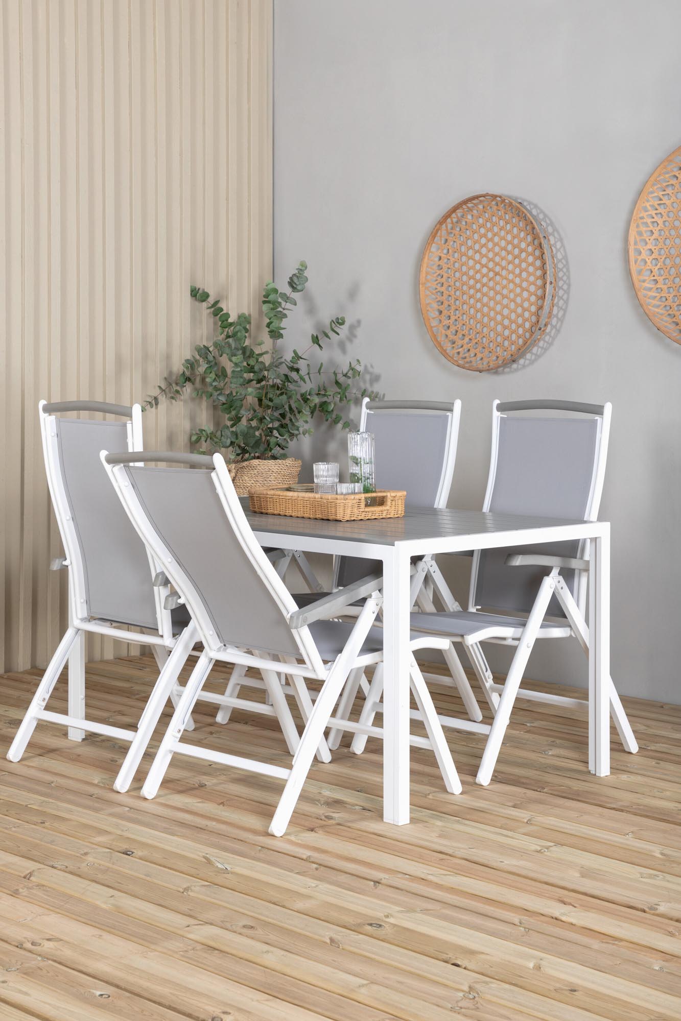 Robustes Break Tischset + Albany 150cm, perfekt für Outdoor-Dining.