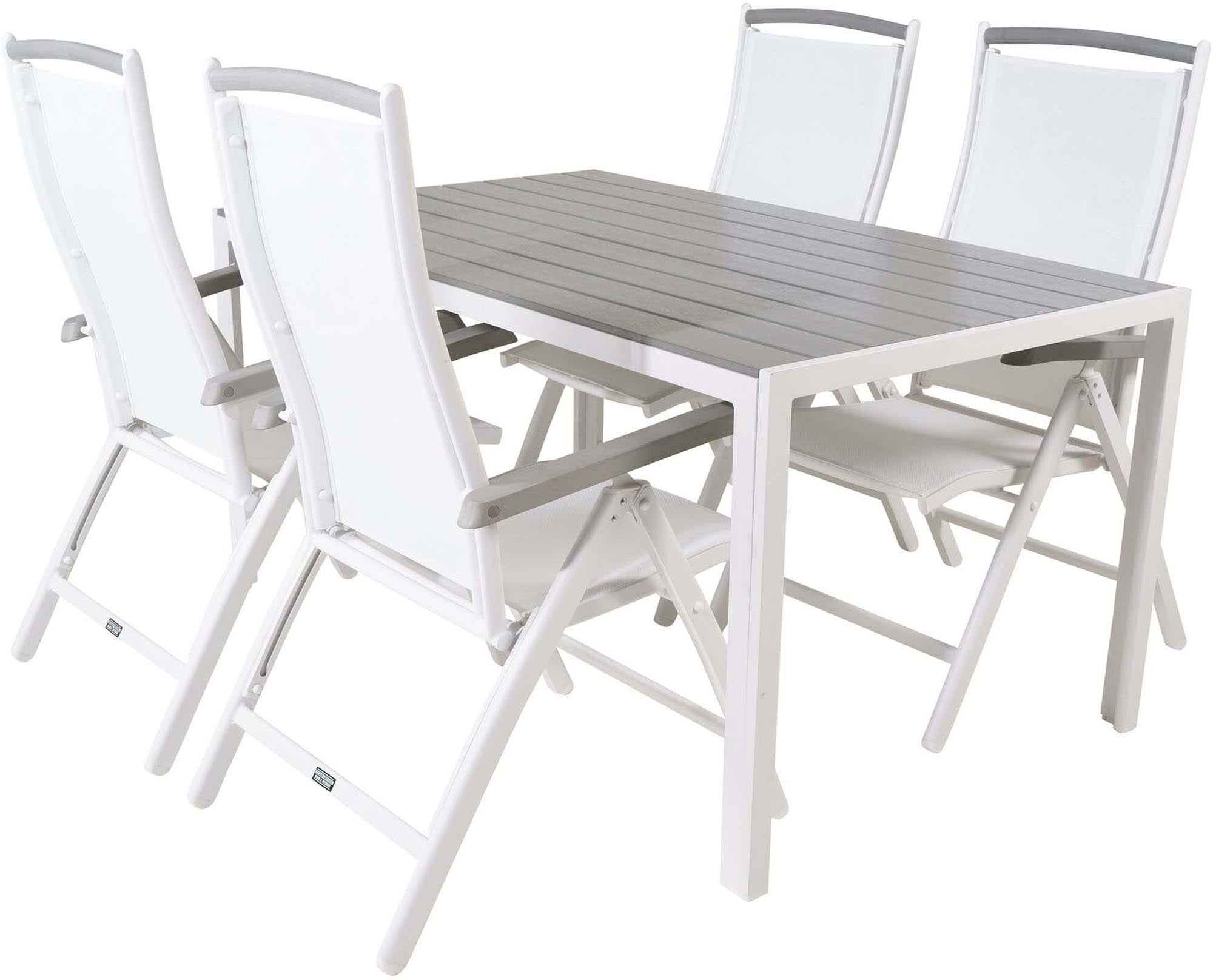 Entdecken Sie das Break Outdoor-Tischset + Albany 150cm von Venture Home – perfekt für gesellige Abende im Freien mit elegantem Design und robusten Materialien.