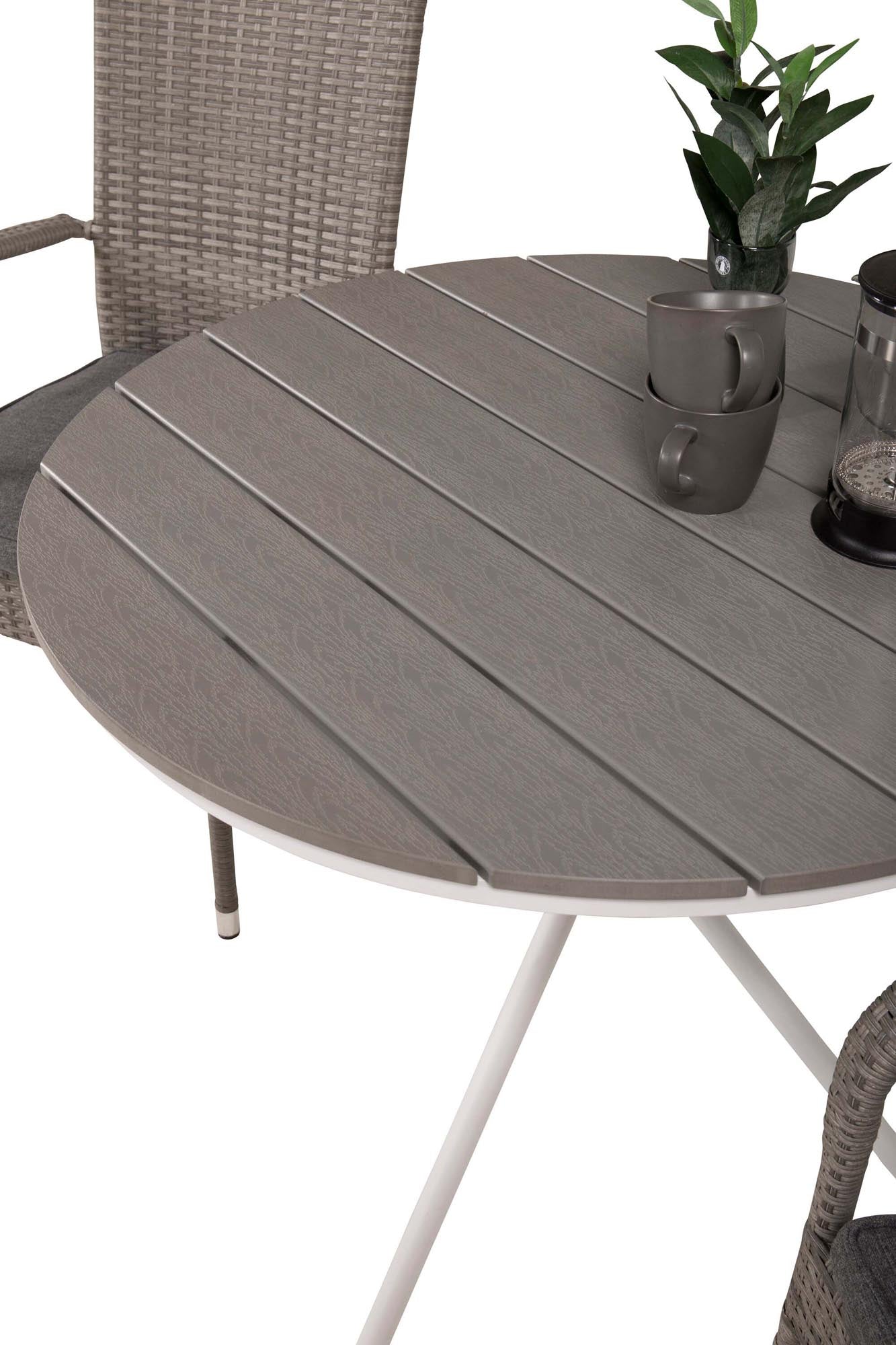 Parma Outdoor-Tischset + Anna ⌀90cm/2St. in Grau präsentiert im Onlineshop von KAQTU Design AG. Gartentischset ist von Venture Home