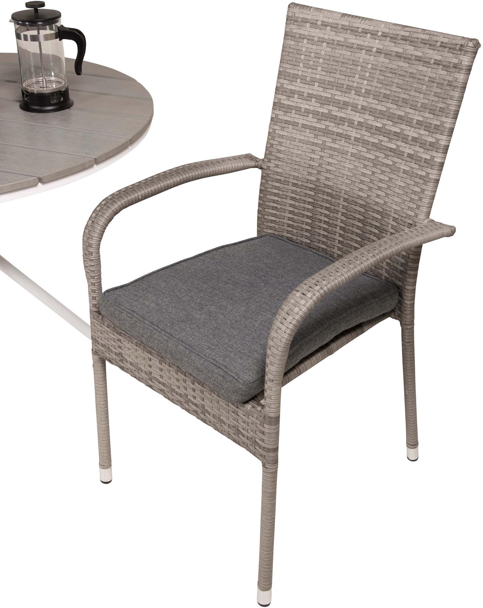 Parma Outdoor-Tischset + Anna ⌀90cm/2St. in Grau präsentiert im Onlineshop von KAQTU Design AG. Gartentischset ist von Venture Home