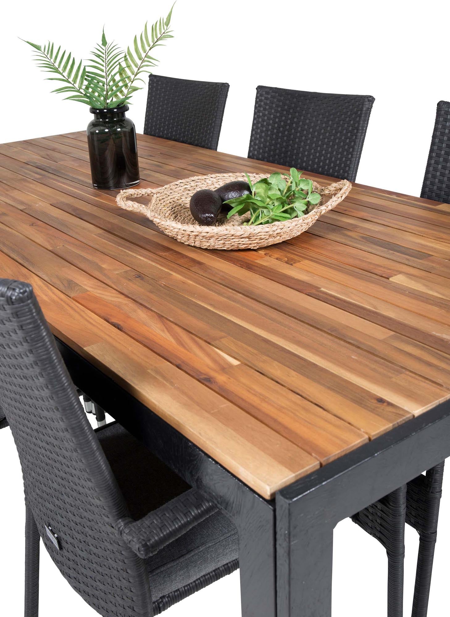 Bois Outdoor-Tischset + Anna 205cm/6St. in Schwarz präsentiert im Onlineshop von KAQTU Design AG. Gartentischset ist von Venture Home