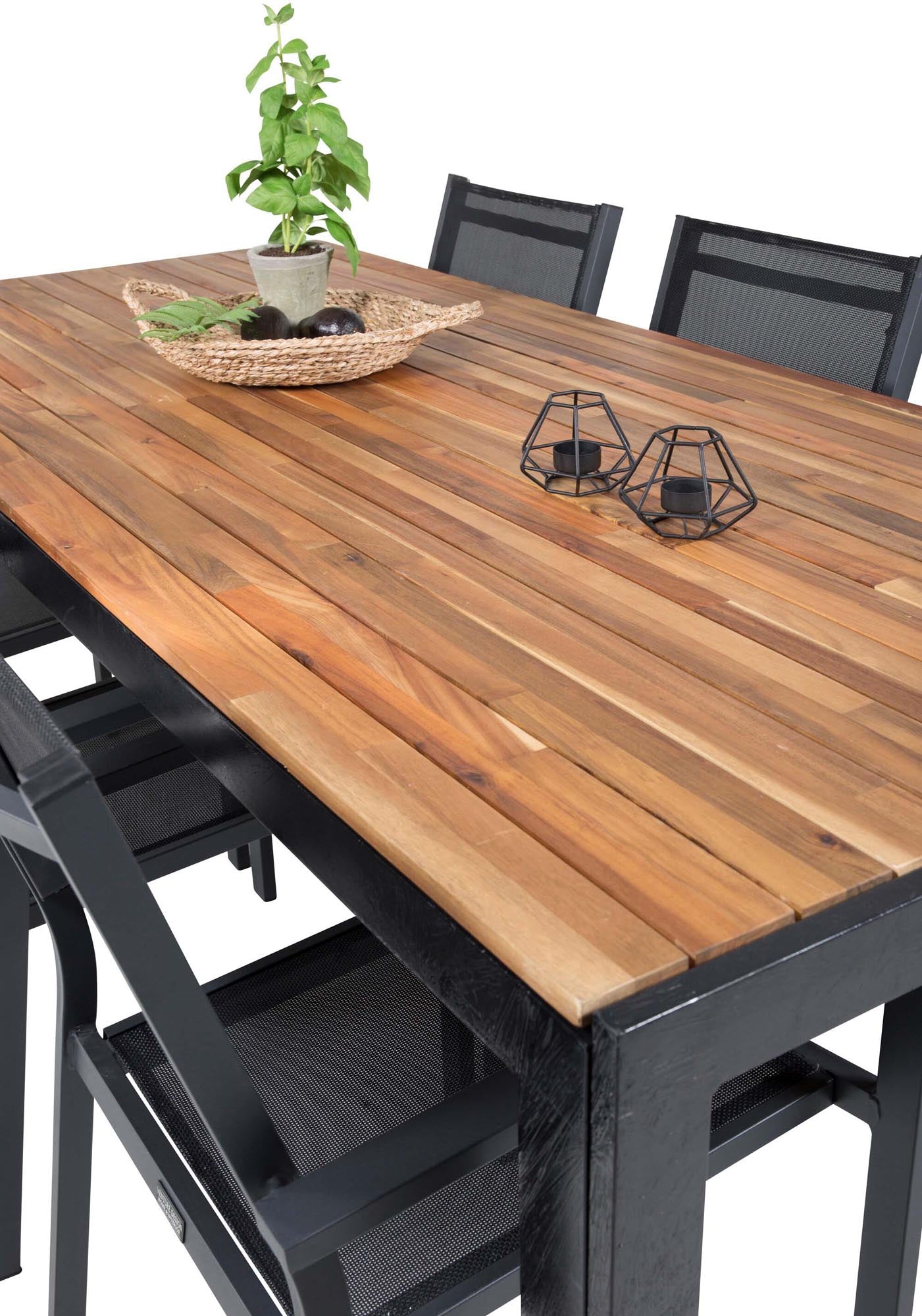 Bois Outdoor-Tischset + Copacabana 205cm/6St. in Schwarz präsentiert im Onlineshop von KAQTU Design AG. Gartentischset ist von Venture Home