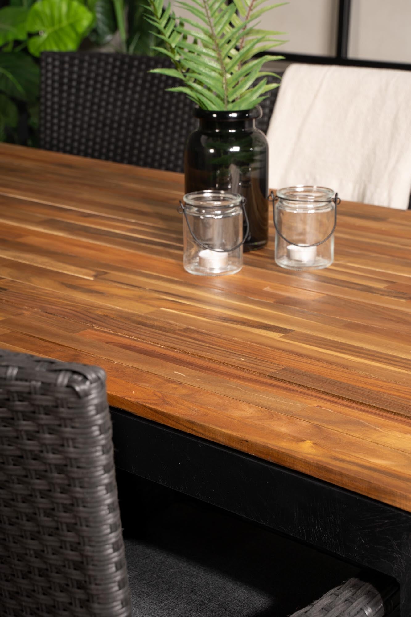 Bois Outdoor-Tischset + Malin 205cm/6St. in Schwarzgrau präsentiert im Onlineshop von KAQTU Design AG. Gartentischset ist von Venture Home