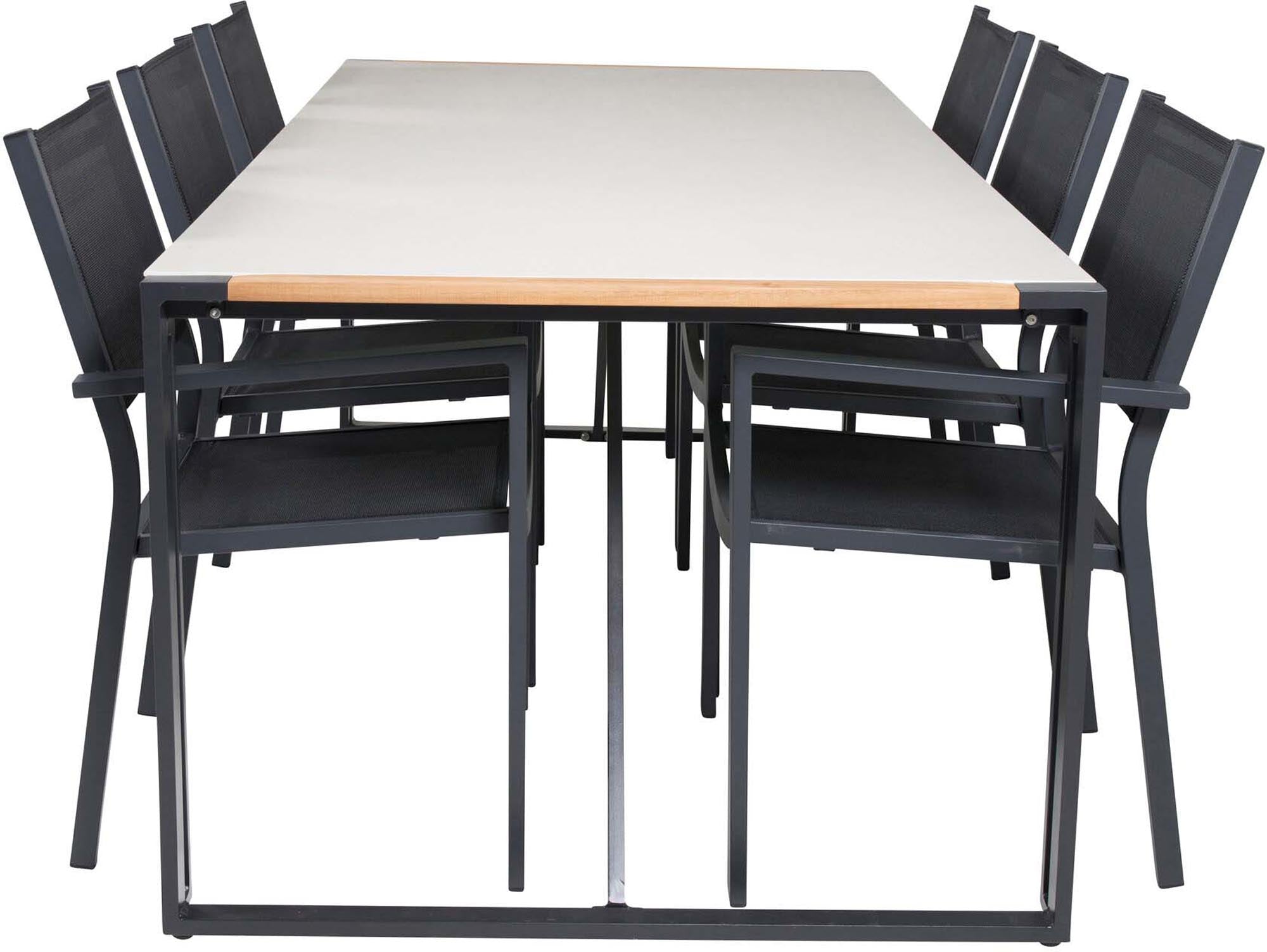 Entdecken Sie das Texas Outdoor-Tischset + Copacabana 200cm/6St. von Venture Home – stilvolle Gartenmöbel für gesellige Abende im Freien.