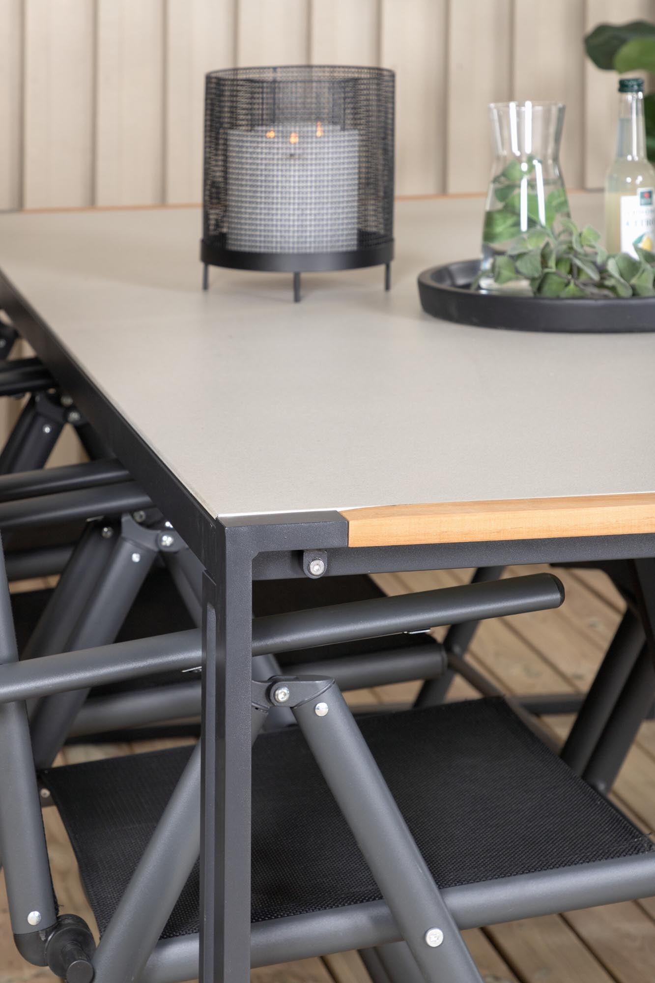 Texas Outdoor-Tischset + Break 200cm/6St. in Schwarz präsentiert im Onlineshop von KAQTU Design AG. Gartentischset ist von Venture Home
