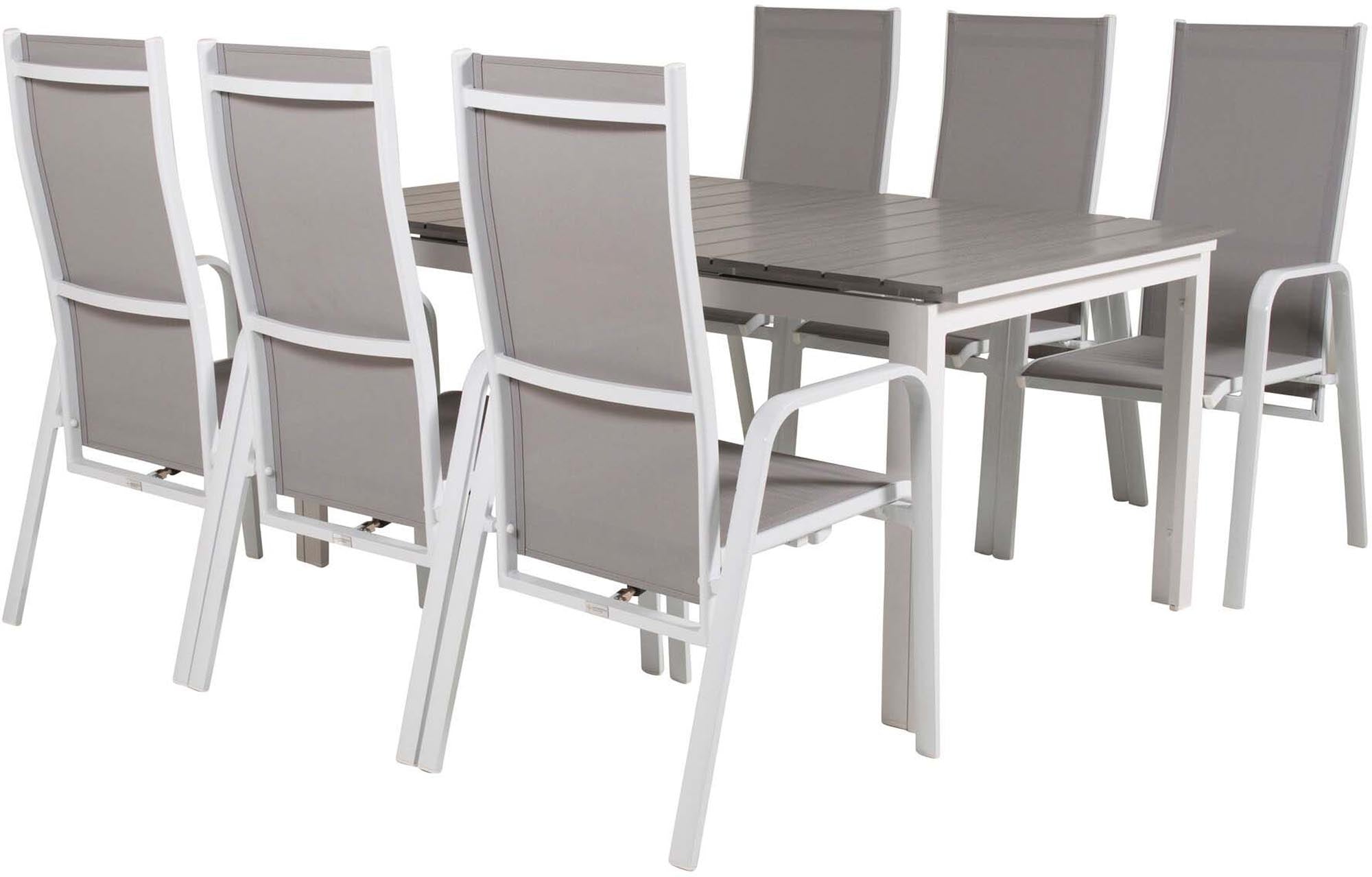 Stylisches, ausziehbares Tischset für 6 Personen – ideal für Garten, Terrasse und Balkon. Perfekt für gesellige Stunden im Freien!