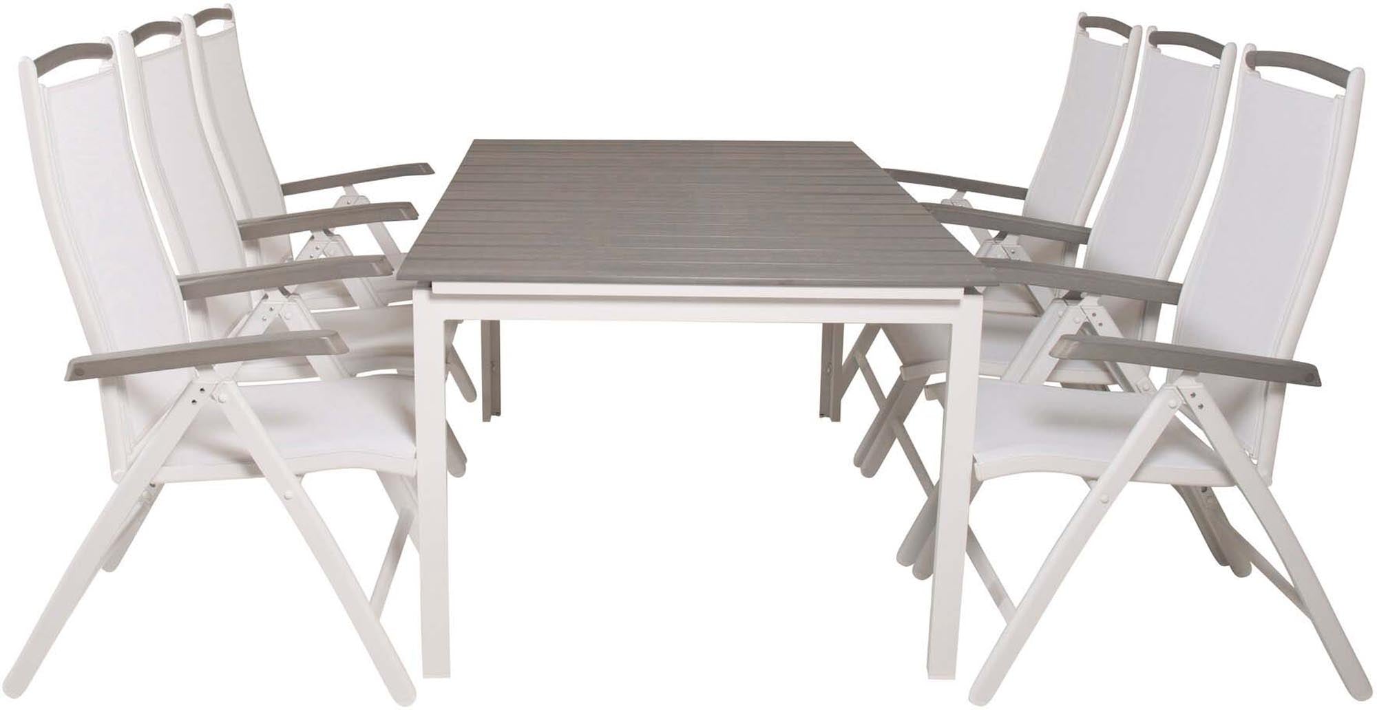 Entdecken Sie das Levels Outdoor-Tischset mit Albany Stühlen – ideal für gesellige Runden im Freien. Modern, bequem und wetterfest!