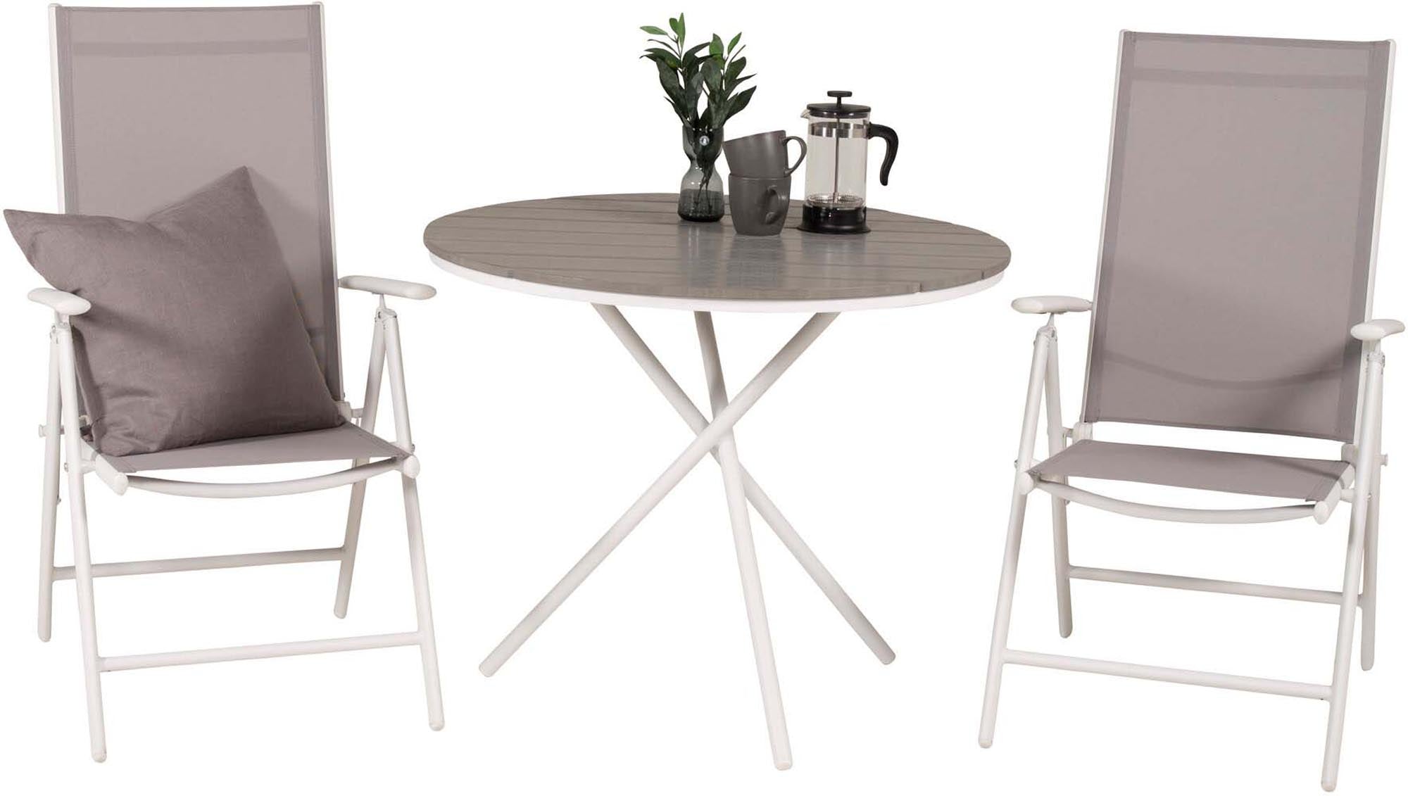 Entdecken Sie das Parma Outdoor-Tischset von Venture Home – perfekt für gesellige Stunden im Garten oder auf der Terrasse. Robust, elegant und pflegeleicht!