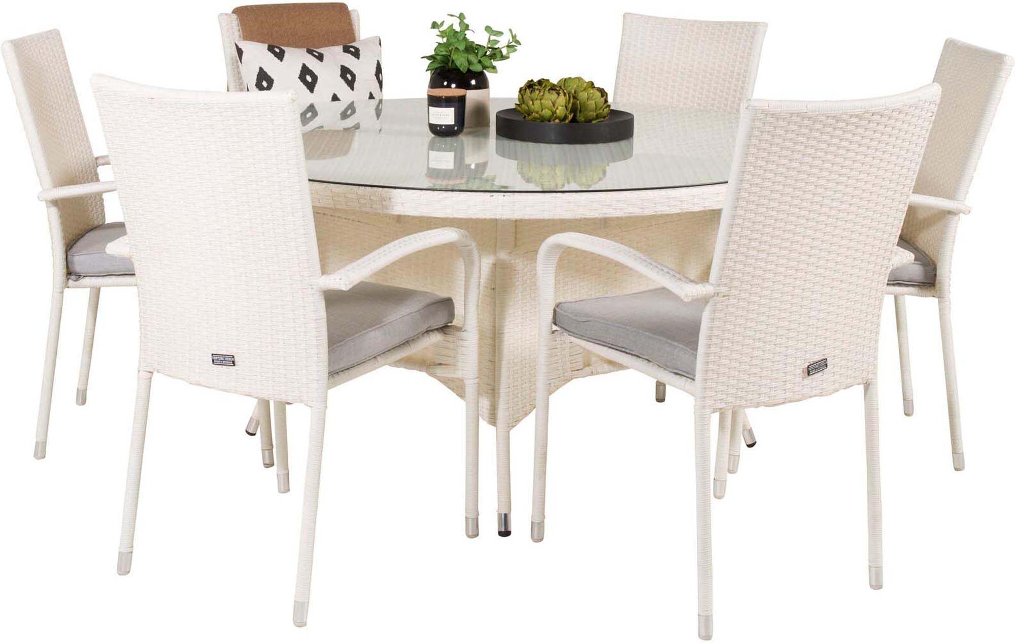 Elegantes Volta Outdoor-Tischset Anna: Ideal für 6 Personen, stilvoll und langlebig für unvergessliche Momente im Freien.