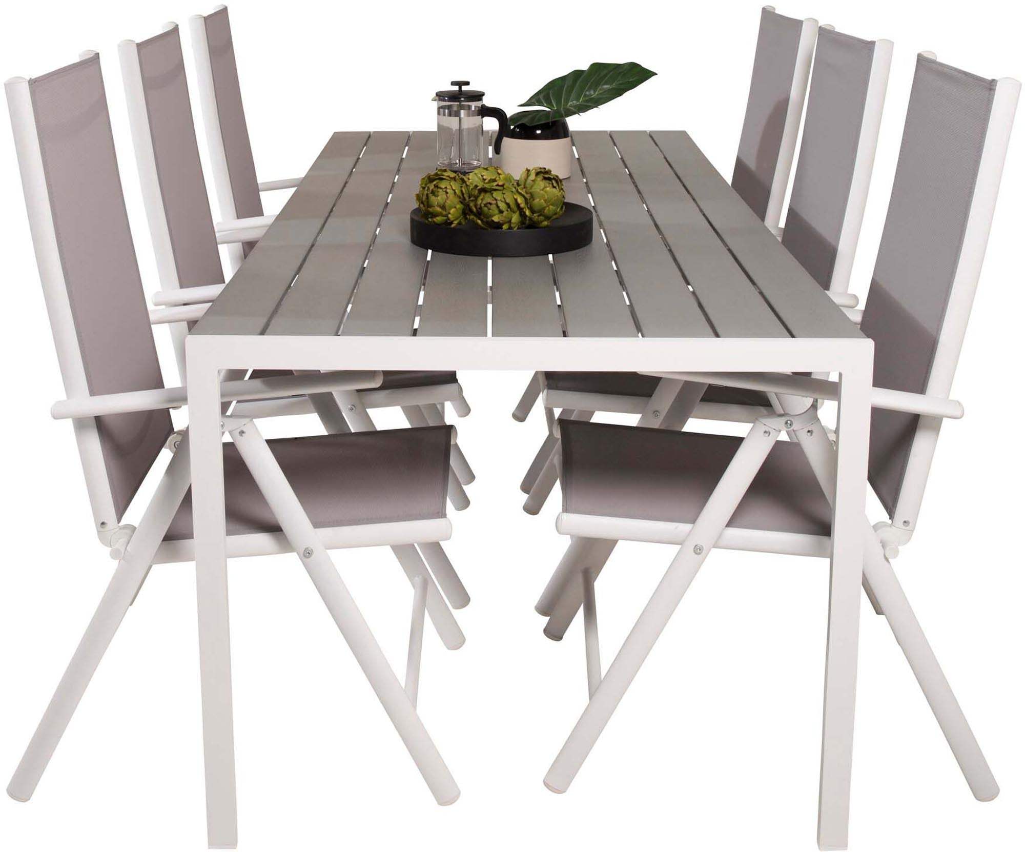 Elegantes 6-teiliges Break Outdoor-Tischset von Venture Home, perfekt für unvergessliche Momente im Freien. Hochwertige, wetterfeste Materialien.