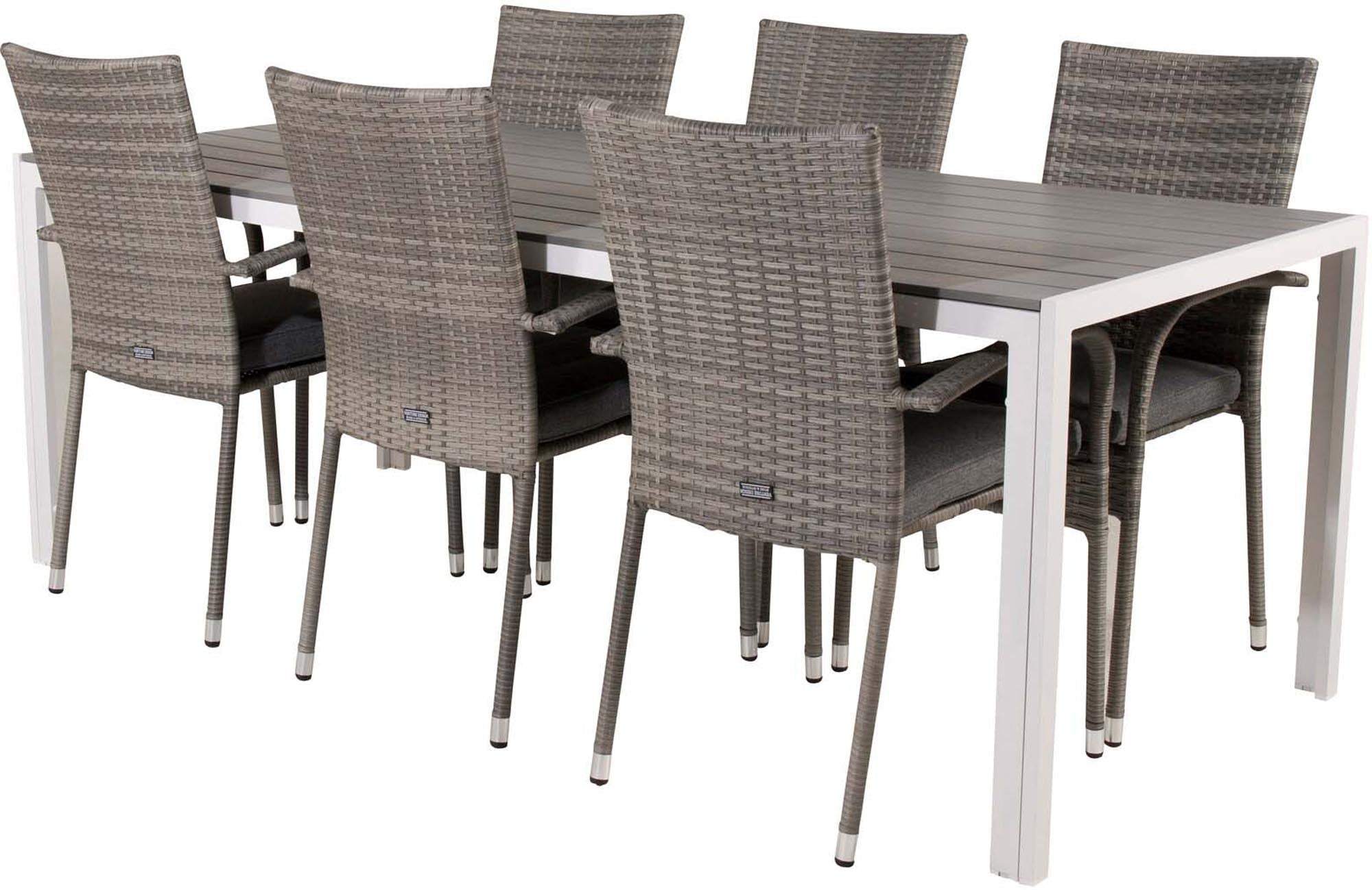 Entdecken Sie das Break Outdoor-Tischset von Venture Home: Ein elegantes 205 cm Set für 6 Personen, ideal für unvergessliche Momente im Freien.