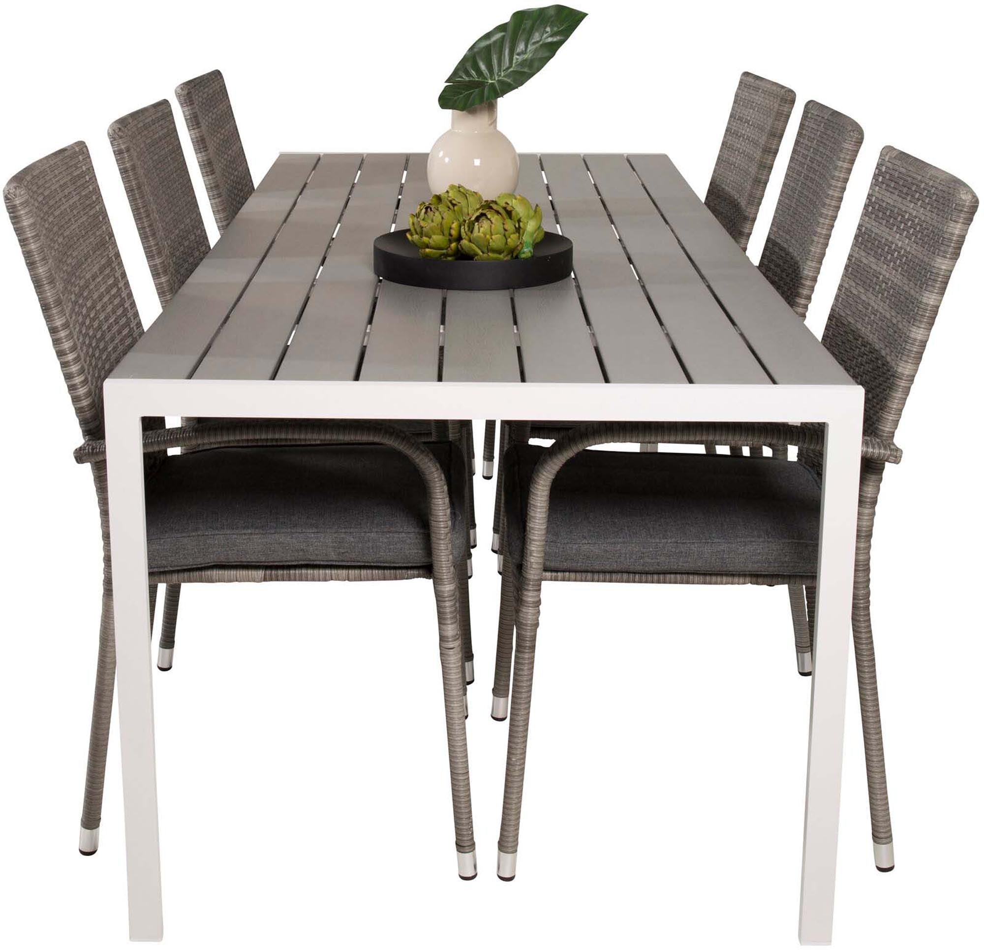 Break Outdoor-Tischset + Anna 205cm/6St. in Grau präsentiert im Onlineshop von KAQTU Design AG. Gartentischset ist von Venture Home