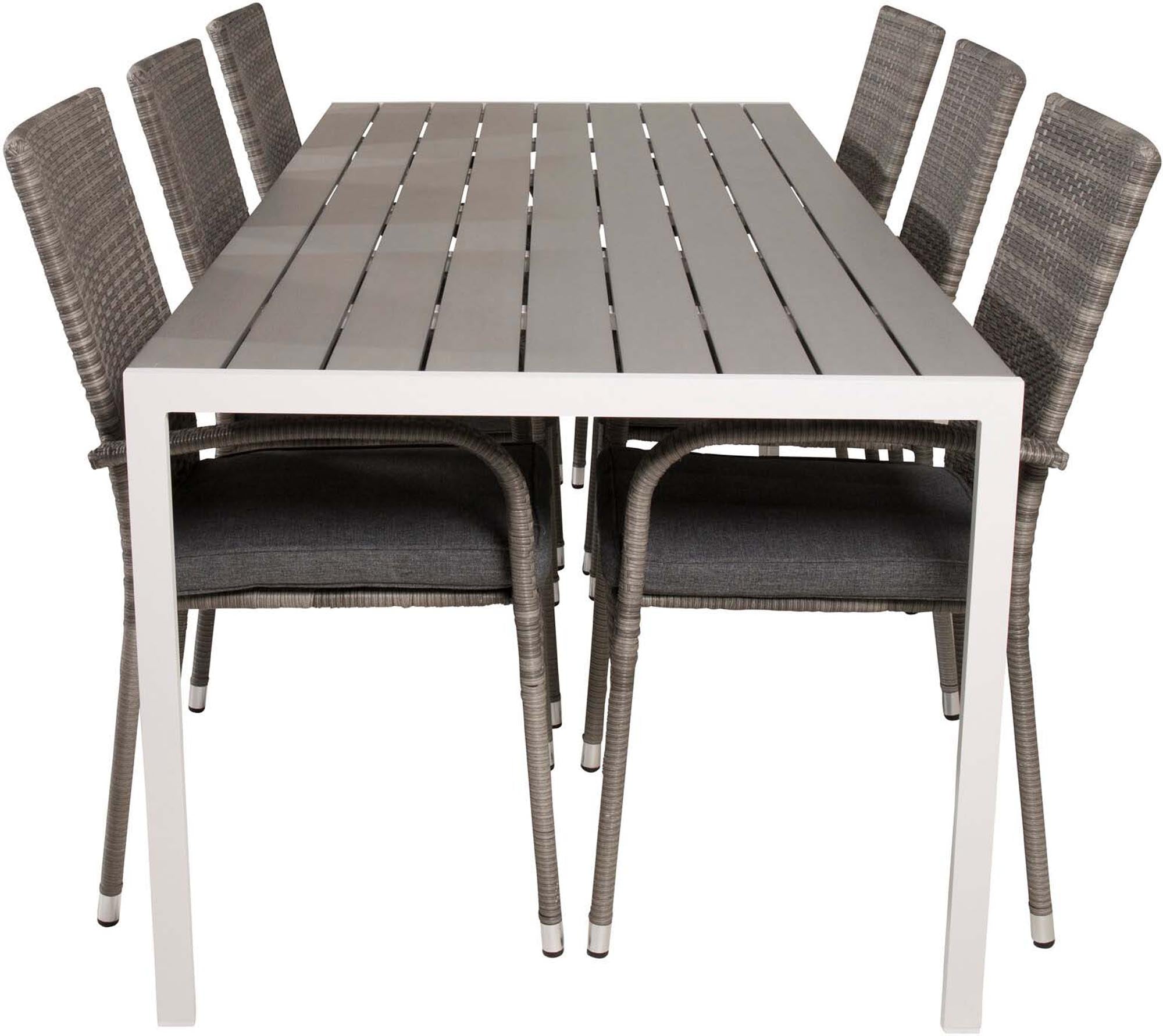 Break Outdoor-Tischset + Anna 205cm/6St. in Grau präsentiert im Onlineshop von KAQTU Design AG. Gartentischset ist von Venture Home