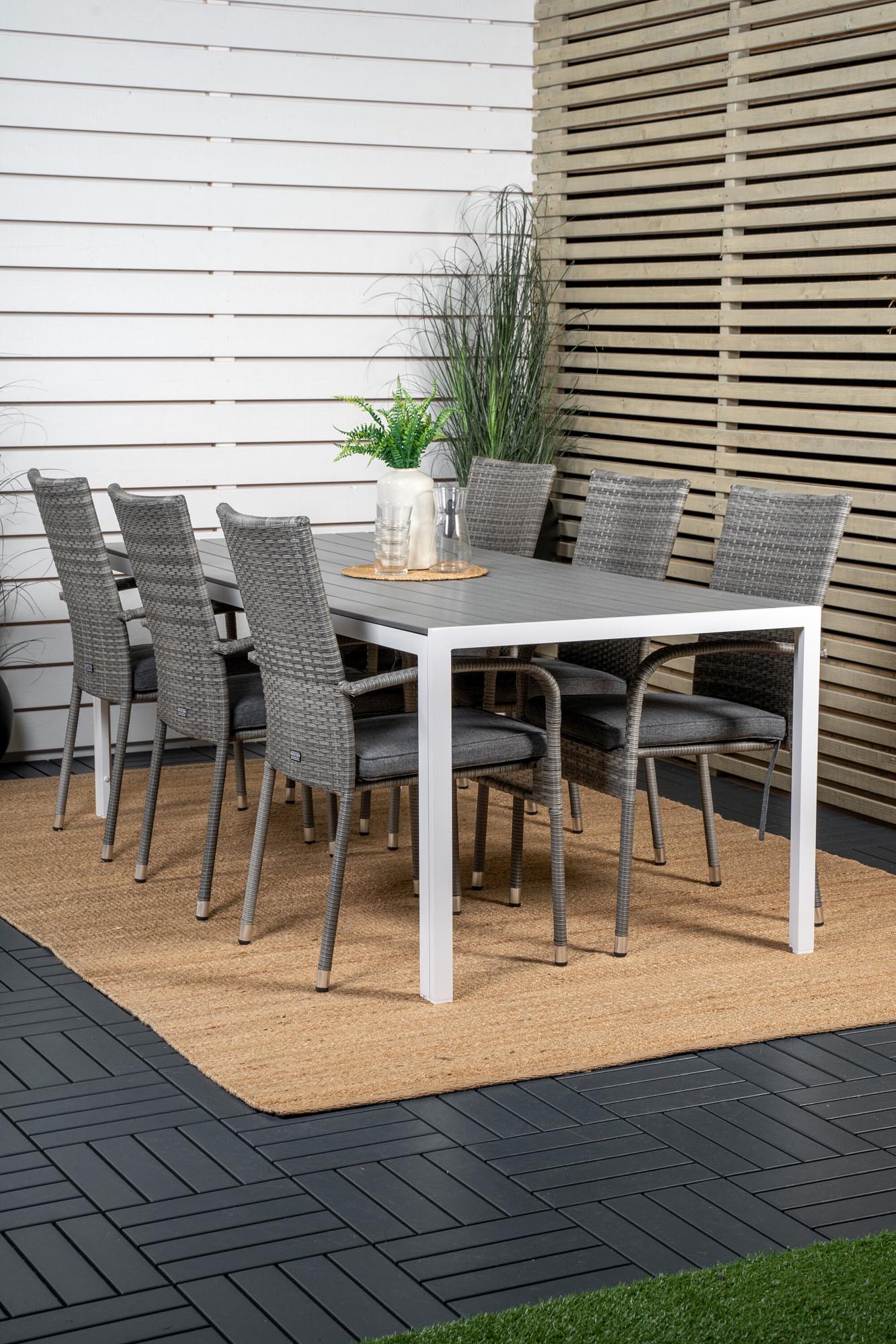 Break Outdoor-Tischset + Anna 205cm/6St. in Grau präsentiert im Onlineshop von KAQTU Design AG. Gartentischset ist von Venture Home