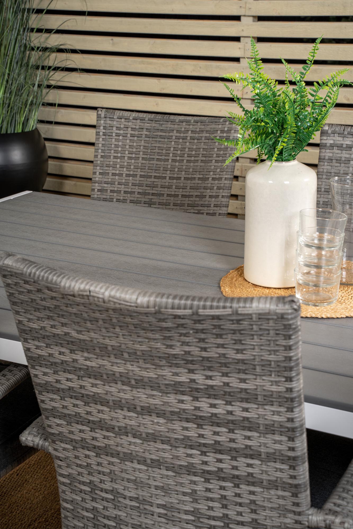Break Outdoor-Tischset + Anna 205cm/6St. in Grau präsentiert im Onlineshop von KAQTU Design AG. Gartentischset ist von Venture Home