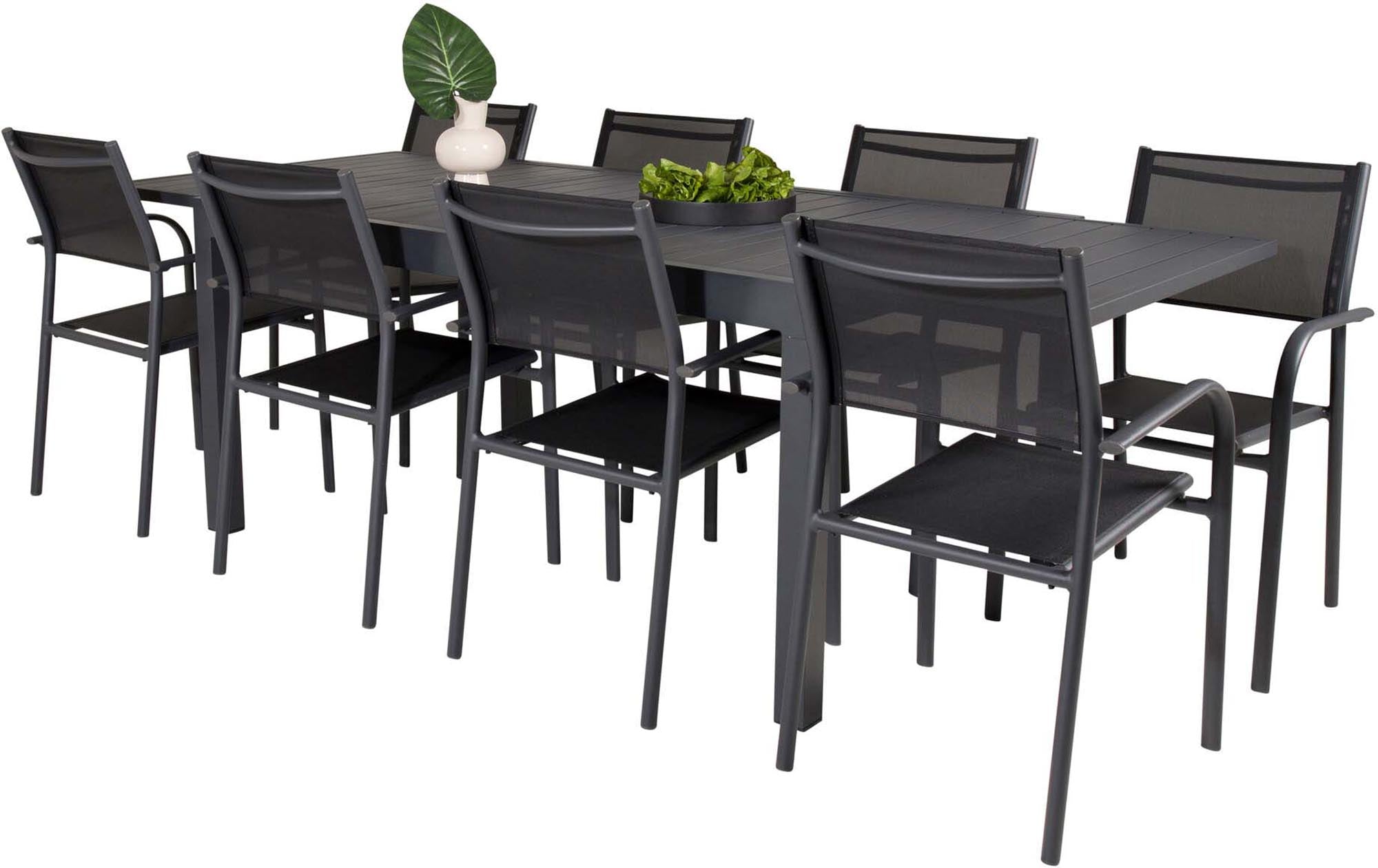 Venture Home: Marbella Set, erweiterbarer Tisch & 8 Stühle, 240cm.