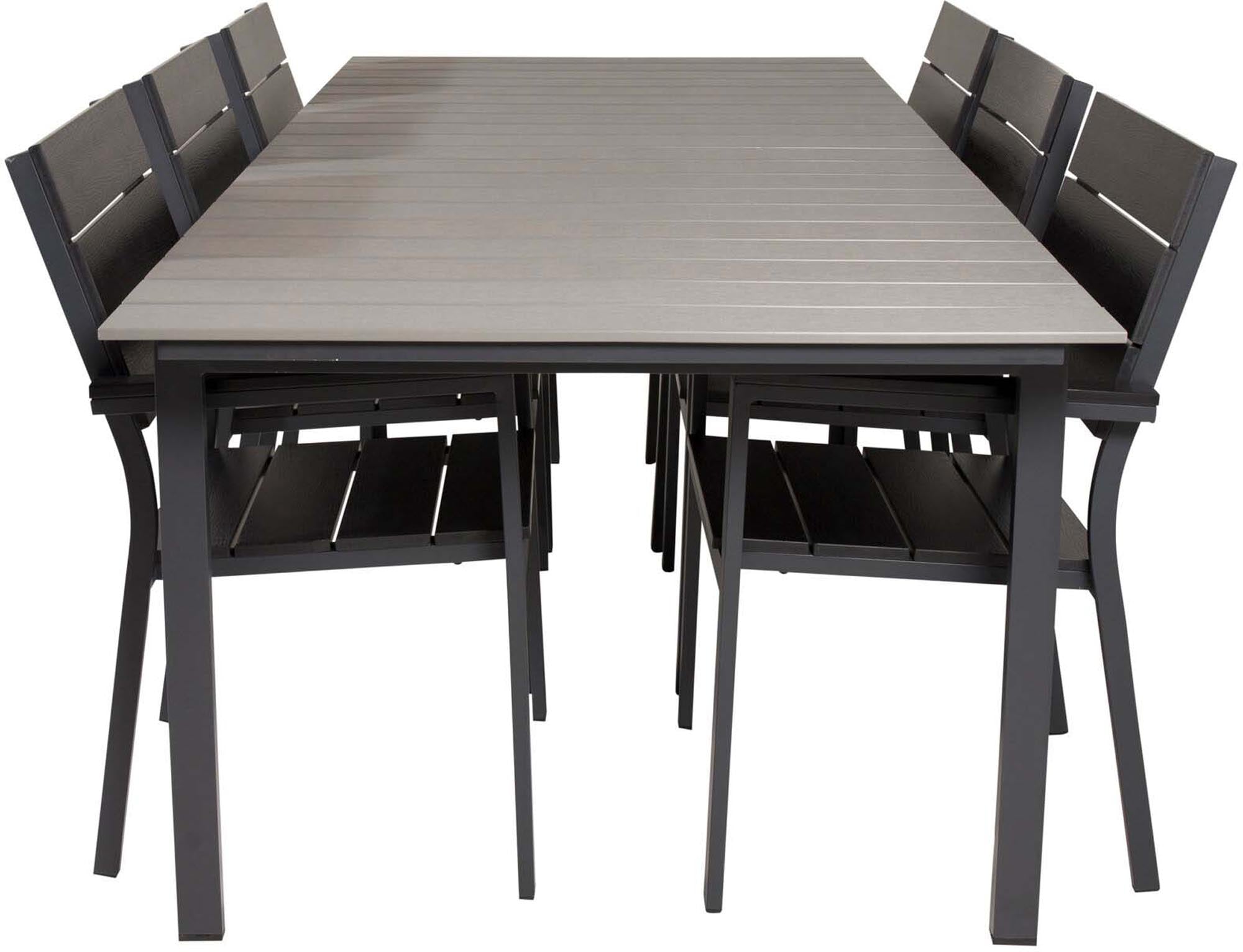 Levels Outdoor-Tischset 224cm/6St. in Schwarz präsentiert im Onlineshop von KAQTU Design AG. Gartentischset ist von Venture Home