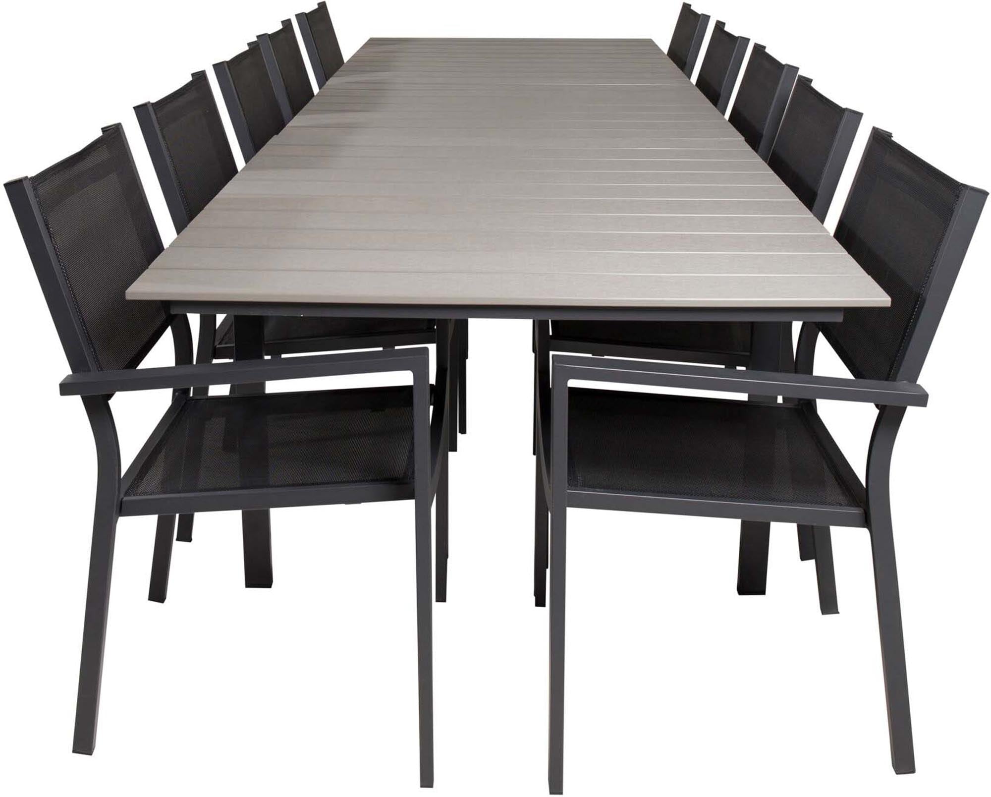 Levels Outdoor-Tischset + Copacabana 224cm/8St. in Schwarz präsentiert im Onlineshop von KAQTU Design AG. Gartentischset ist von Venture Home