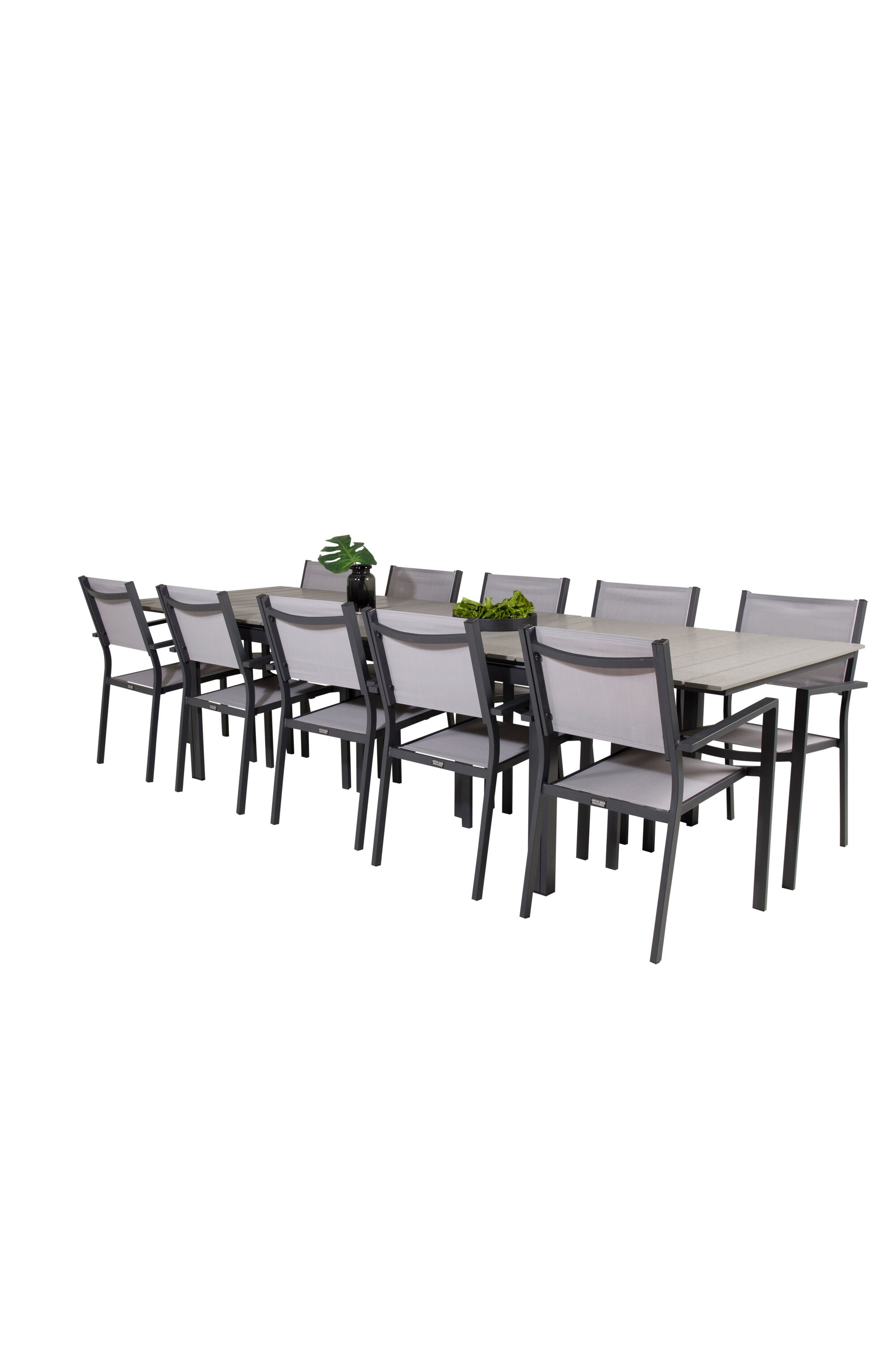 Levels Gartentisch 224/324 + Copacabana Arm Stuhl in Grau präsentiert im Onlineshop von KAQTU Design AG. Gartentischset ist von Venture Home