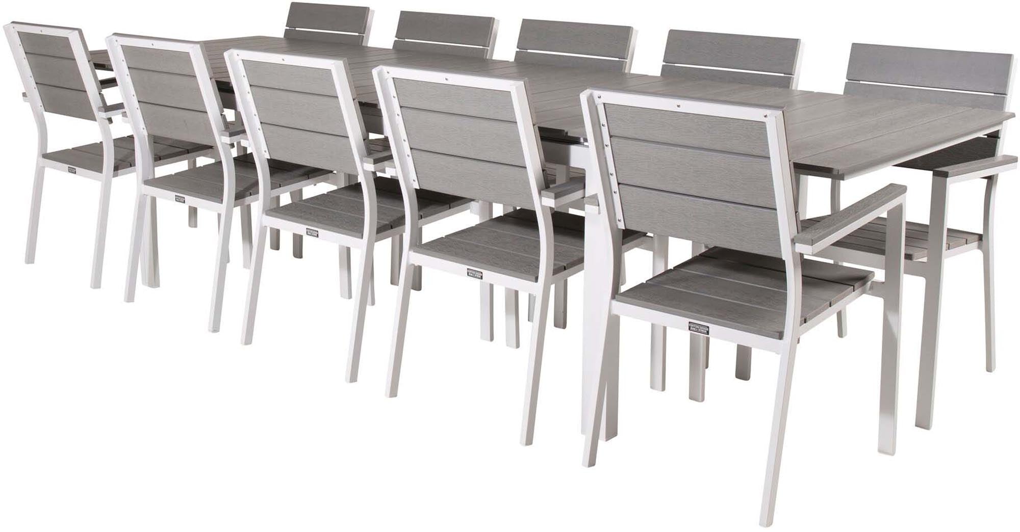 Levels Outdoor-Tischset 229cm/8St. in Grau weiss präsentiert im Onlineshop von KAQTU Design AG. Gartentischset ist von Venture Home