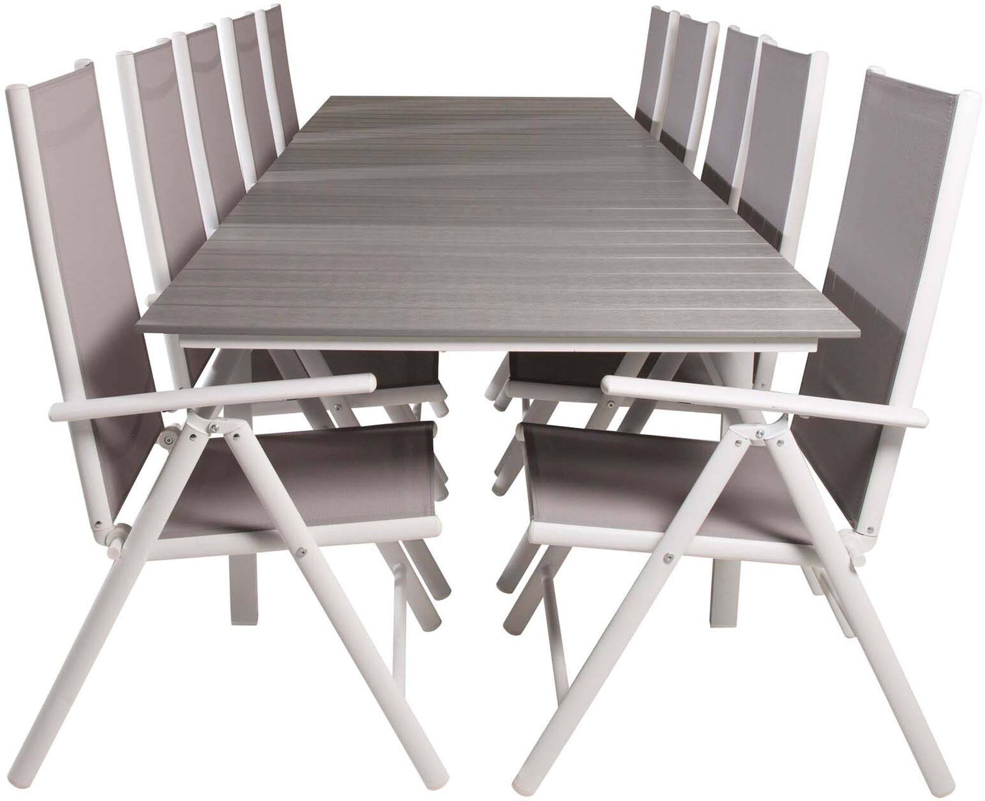 Levels Outdoor-Tischset + Break 229cm/8St. in Grau weiss präsentiert im Onlineshop von KAQTU Design AG. Gartentischset ist von Venture Home