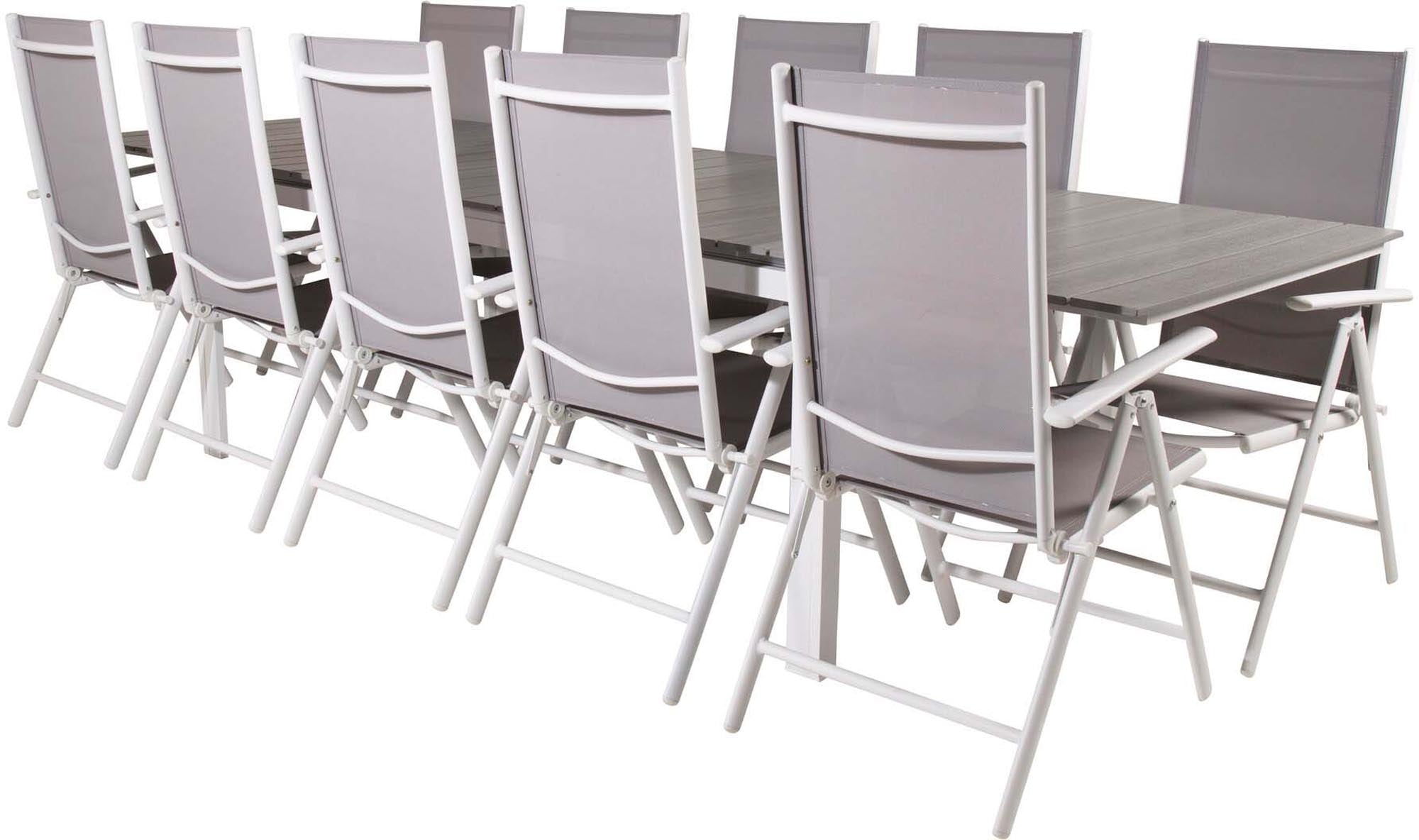 Levels Outdoor-Tischset + Break 229cm/8St. in Grau weiss präsentiert im Onlineshop von KAQTU Design AG. Gartentischset ist von Venture Home