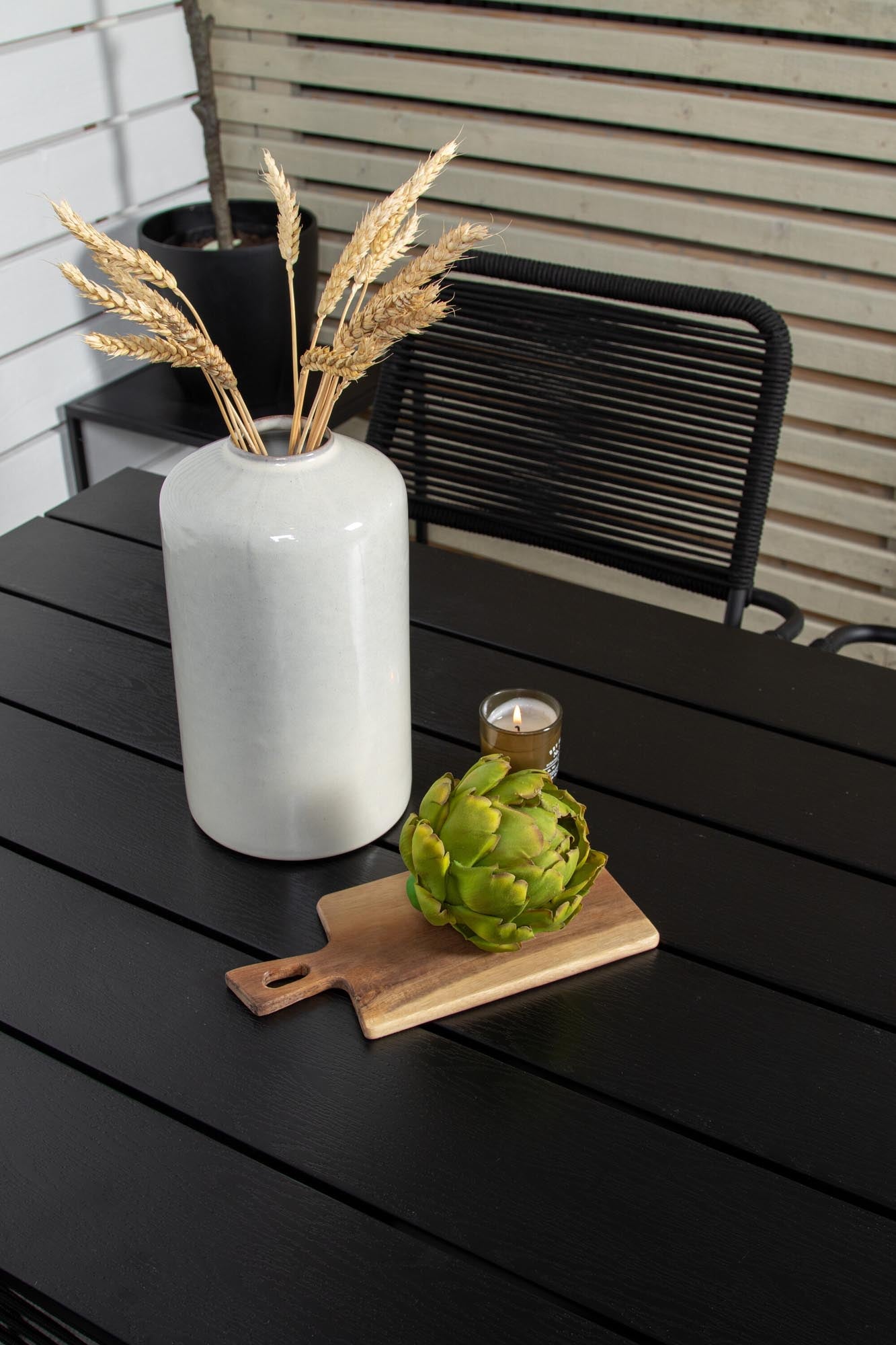 Denver Outdoor-Tischset + Lindos Arm 120cm/4St. in Schwarz präsentiert im Onlineshop von KAQTU Design AG. Gartentischset ist von Venture Home