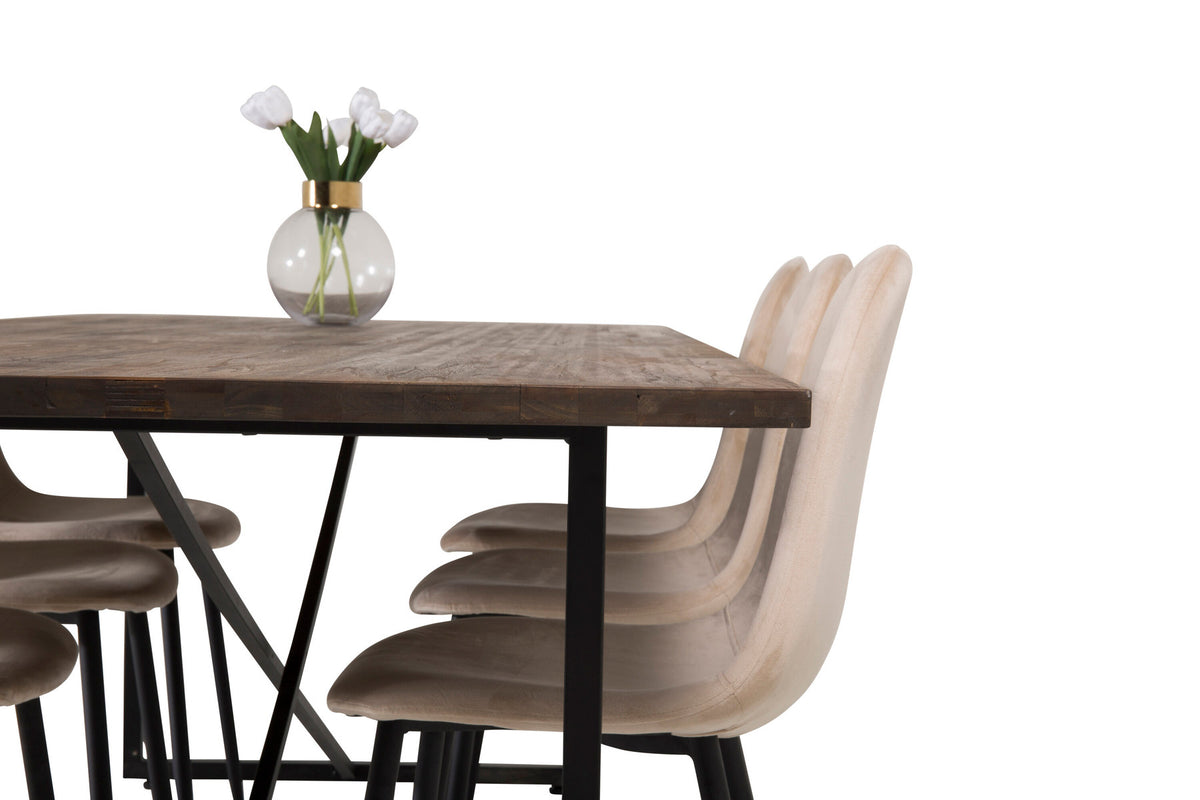 Padang Rechteckiges Essensset in Beige präsentiert im Onlineshop von KAQTU Design AG. Esszimmerset ist von Venture Home