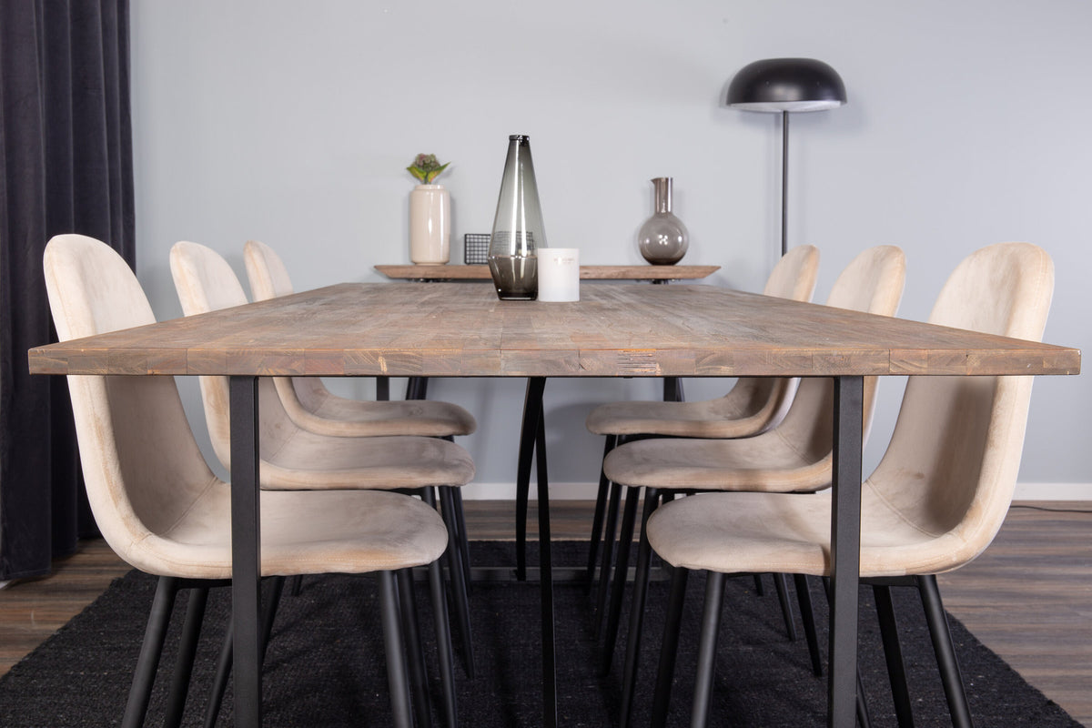 Padang Rechteckiges Essensset in Beige präsentiert im Onlineshop von KAQTU Design AG. Esszimmerset ist von Venture Home