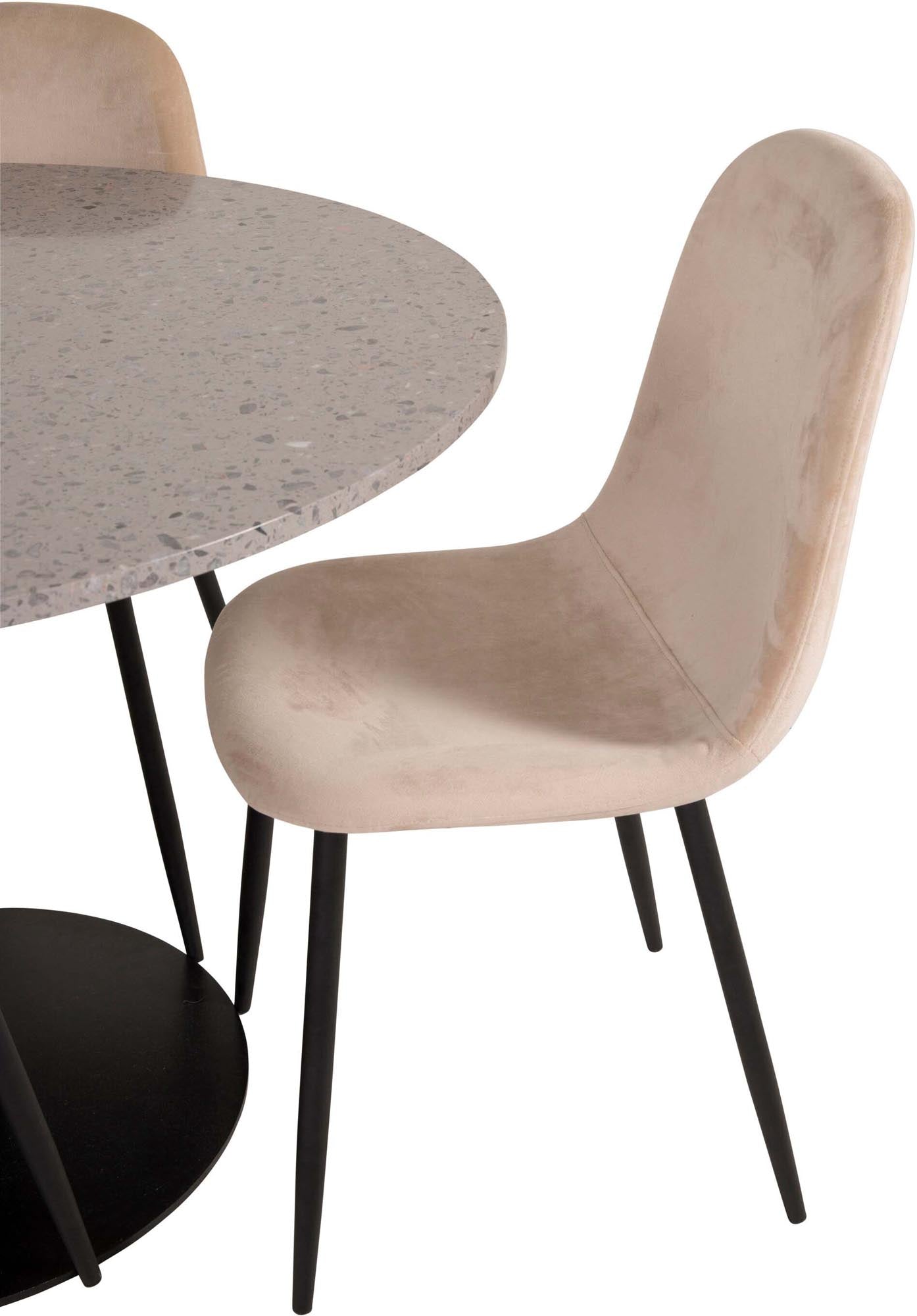Razzia Esszimmerset + Polar ⌀106cm/4St. in Grau / Beige / Schwarz präsentiert im Onlineshop von KAQTU Design AG. Esszimmerset ist von Venture Home