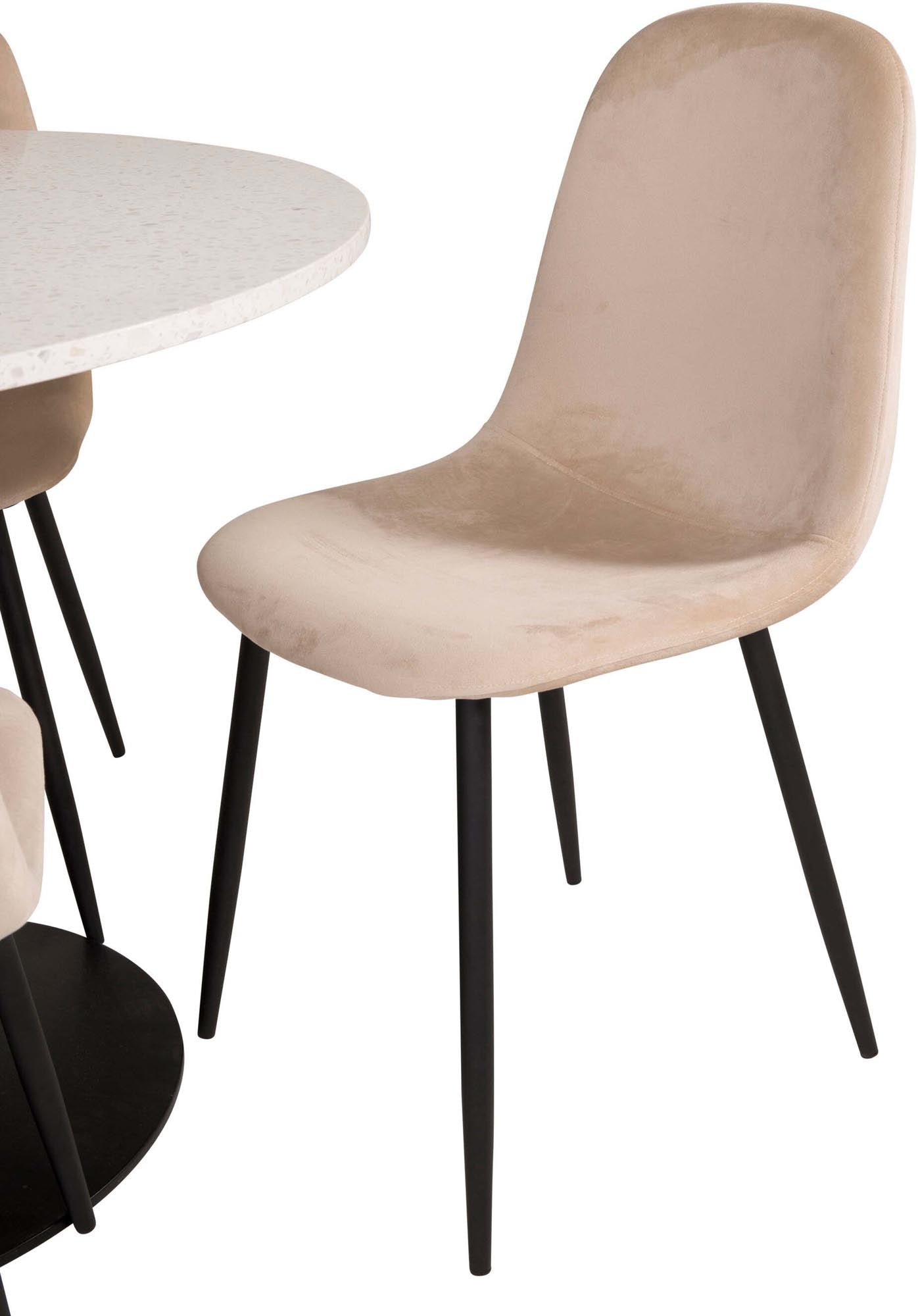Razzia Esszimmerset + Polar ⌀106cm/4St. in Weiss / Beige / Schwarz präsentiert im Onlineshop von KAQTU Design AG. Esszimmerset ist von Venture Home