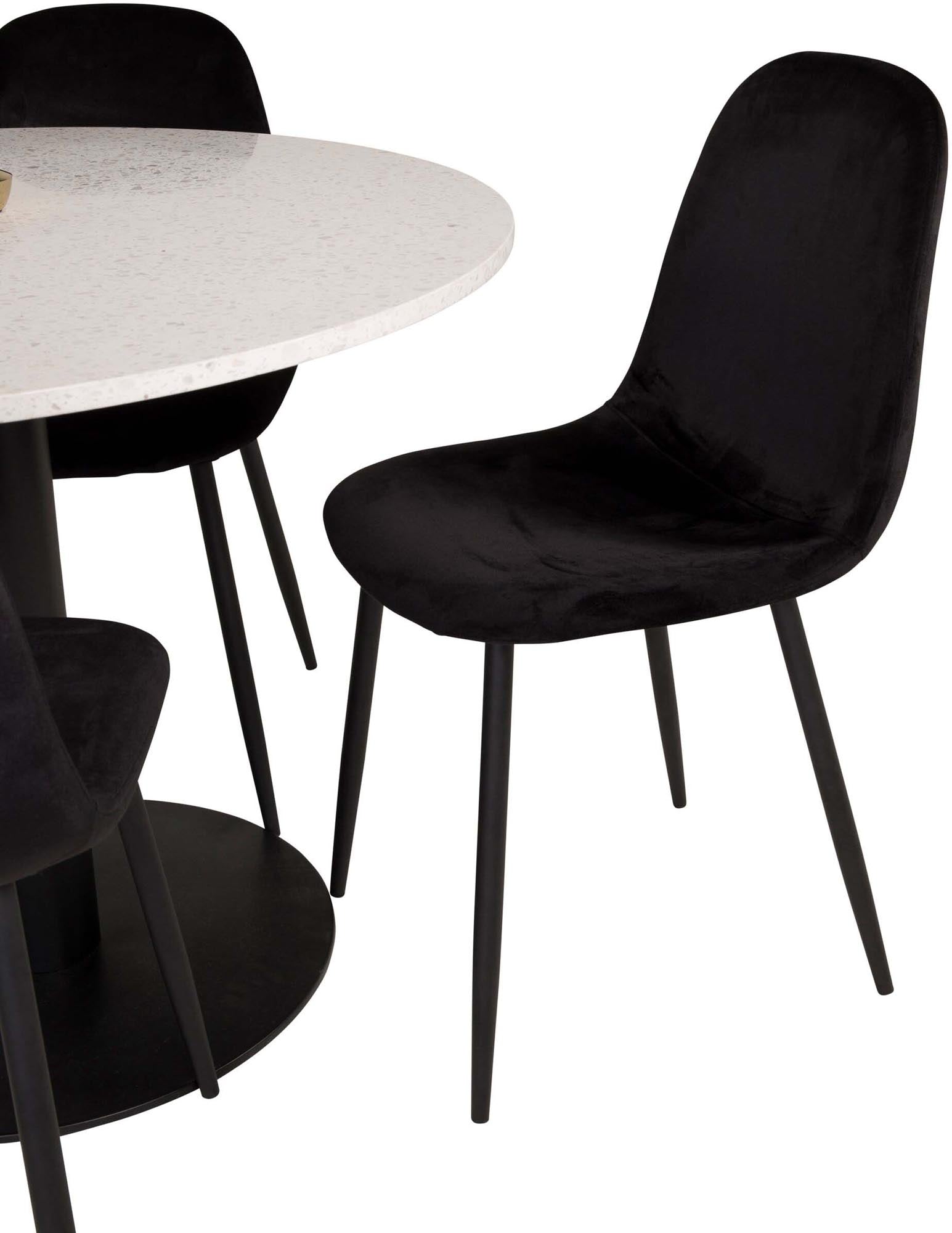 Razzia Esszimmerset + Polar ⌀106cm/4St. in Weiss / Dunkelbraun / Schwarz präsentiert im Onlineshop von KAQTU Design AG. Esszimmerset ist von Venture Home