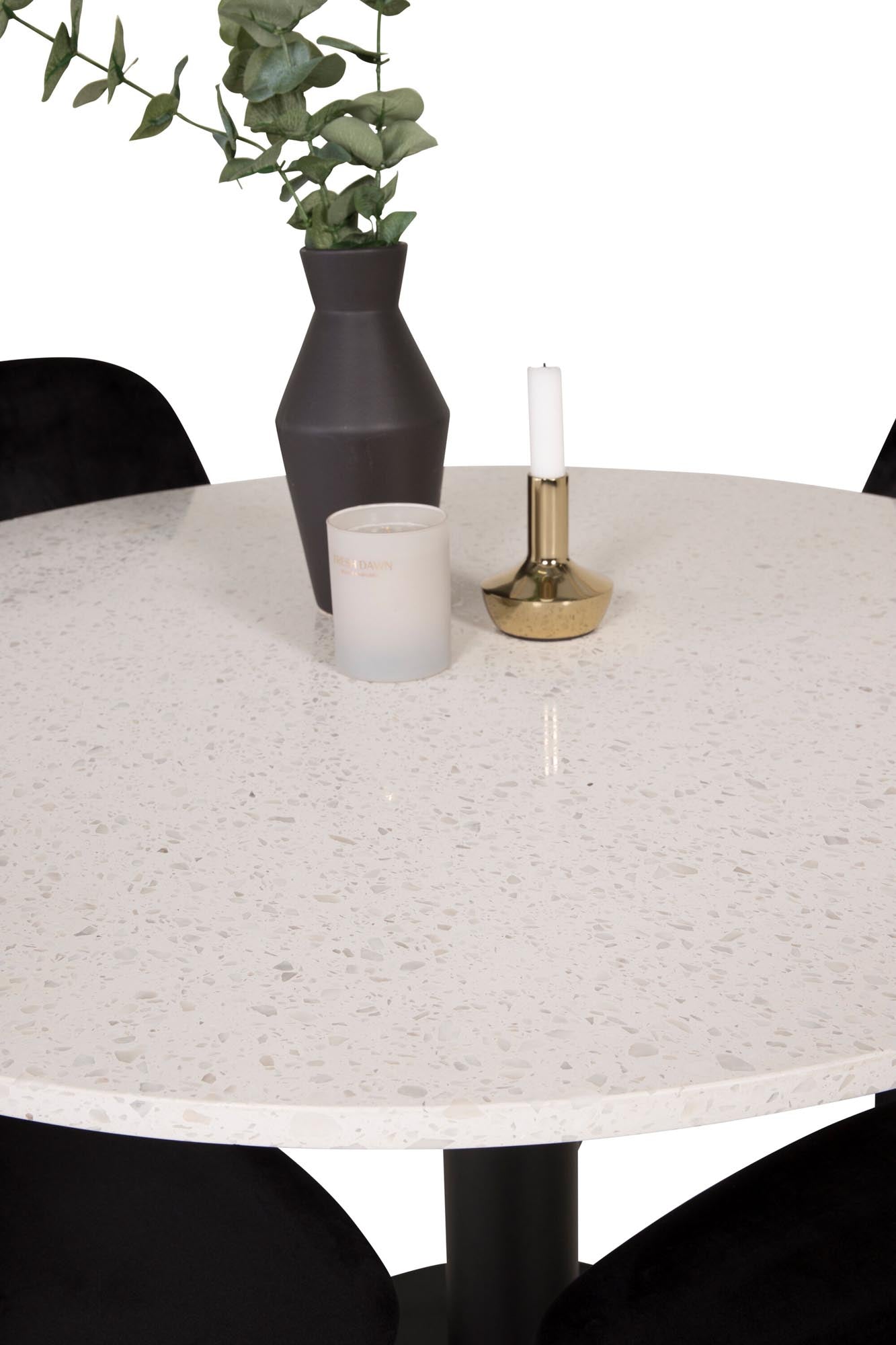 Razzia Esszimmerset + Polar ⌀106cm/4St. in Weiss / Dunkelbraun / Schwarz präsentiert im Onlineshop von KAQTU Design AG. Esszimmerset ist von Venture Home