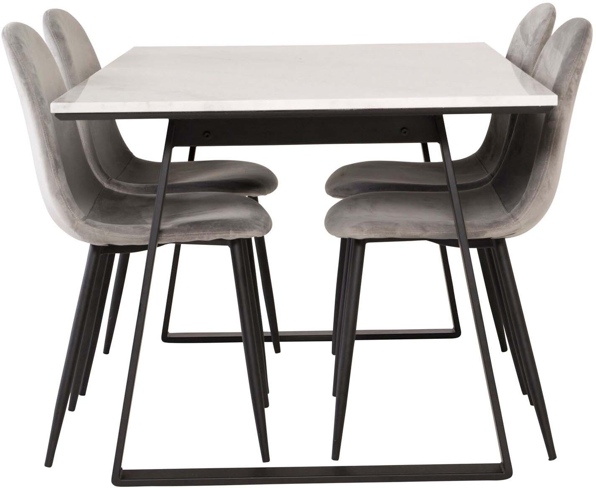 Estelle Esszimmerset + Polar 140cm/4St. in Schwarzgrau präsentiert im Onlineshop von KAQTU Design AG. Esszimmerset ist von Venture Home