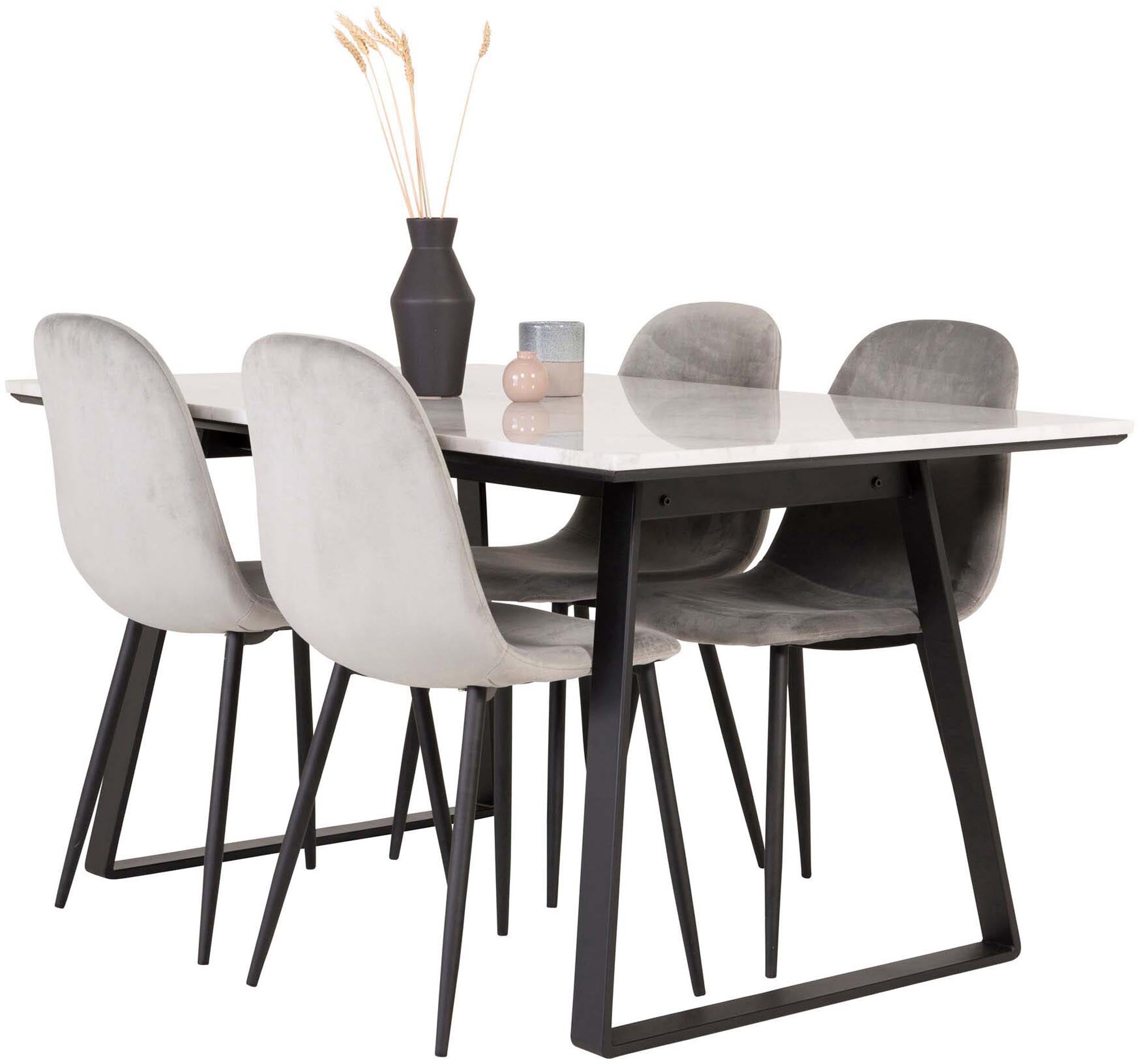 Estelle Esszimmerset + Polar 140cm/4St. in Schwarzgrau präsentiert im Onlineshop von KAQTU Design AG. Esszimmerset ist von Venture Home