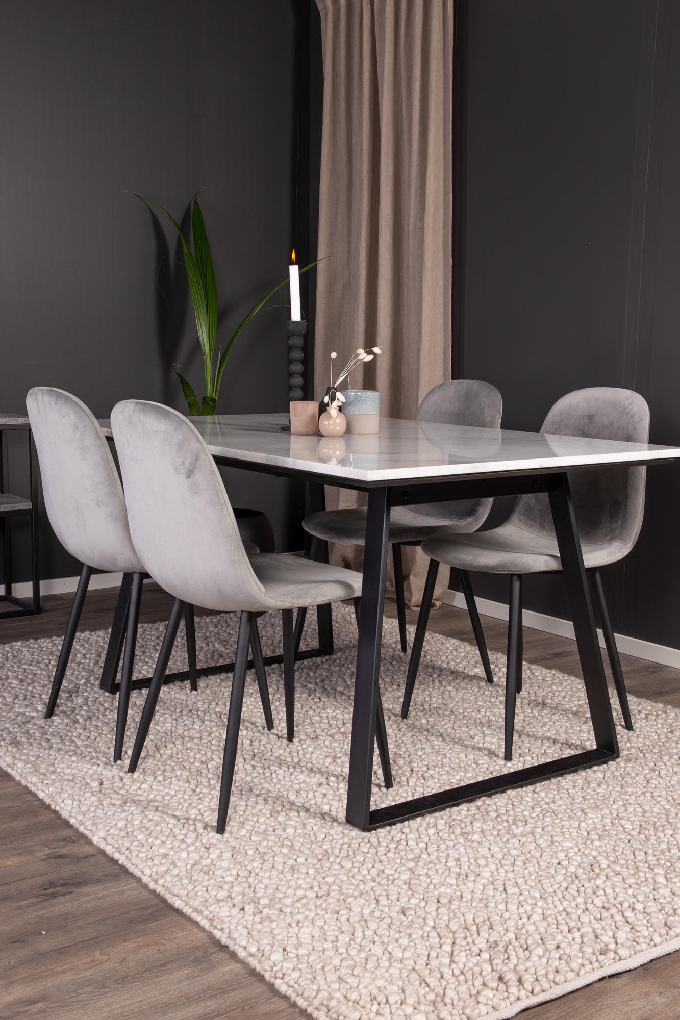 Estelle Esszimmerset + Polar 140cm/4St. in Schwarzgrau präsentiert im Onlineshop von KAQTU Design AG. Esszimmerset ist von Venture Home