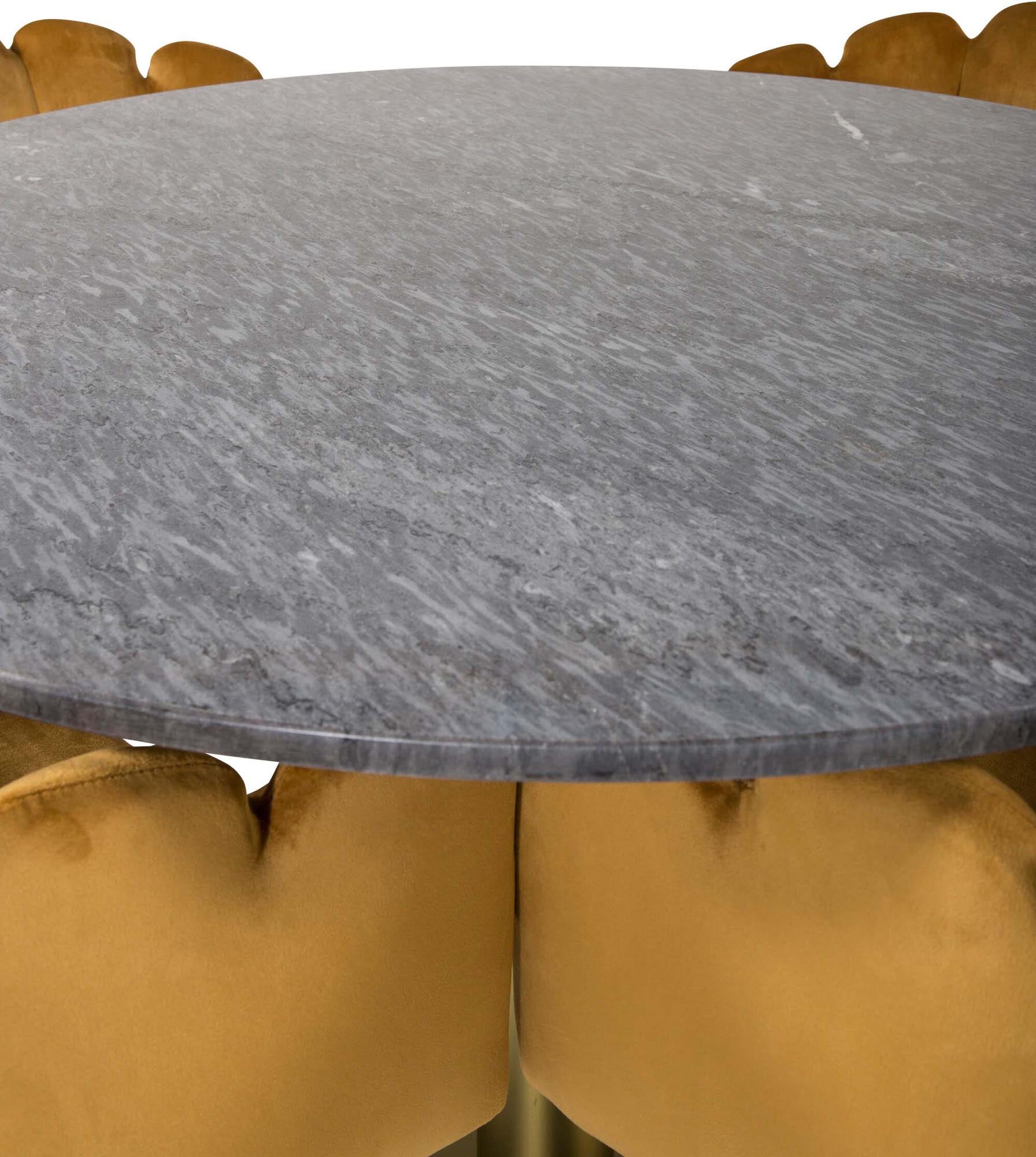 Estelle Esszimmerset + Limhamn ⌀106cm/4St. in Schwarz / Gelb / Gold präsentiert im Onlineshop von KAQTU Design AG. Esszimmerset ist von Venture Home