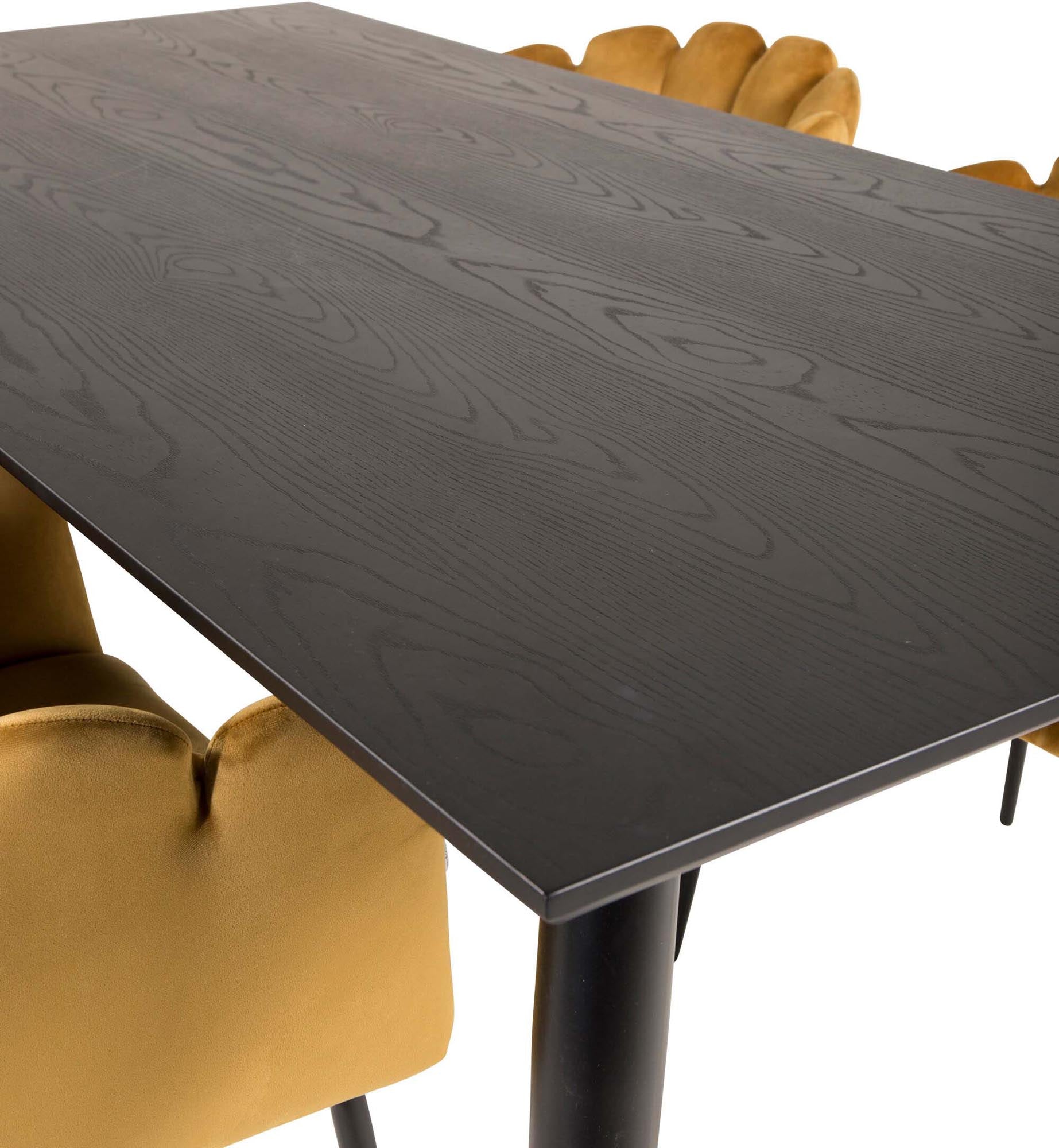 Dipp Esszimmerset + Limhamn 180cm/4St. in Schwarz Gelb präsentiert im Onlineshop von KAQTU Design AG. Esszimmerset ist von Venture Home
