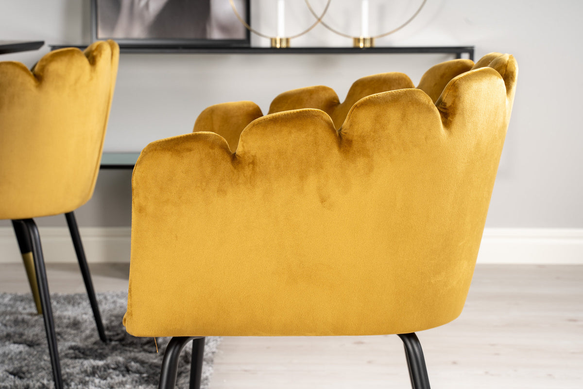 Dipp Esszimmerset + Limhamn 180cm/4St. in Schwarz Gelb präsentiert im Onlineshop von KAQTU Design AG. Esszimmerset ist von Venture Home