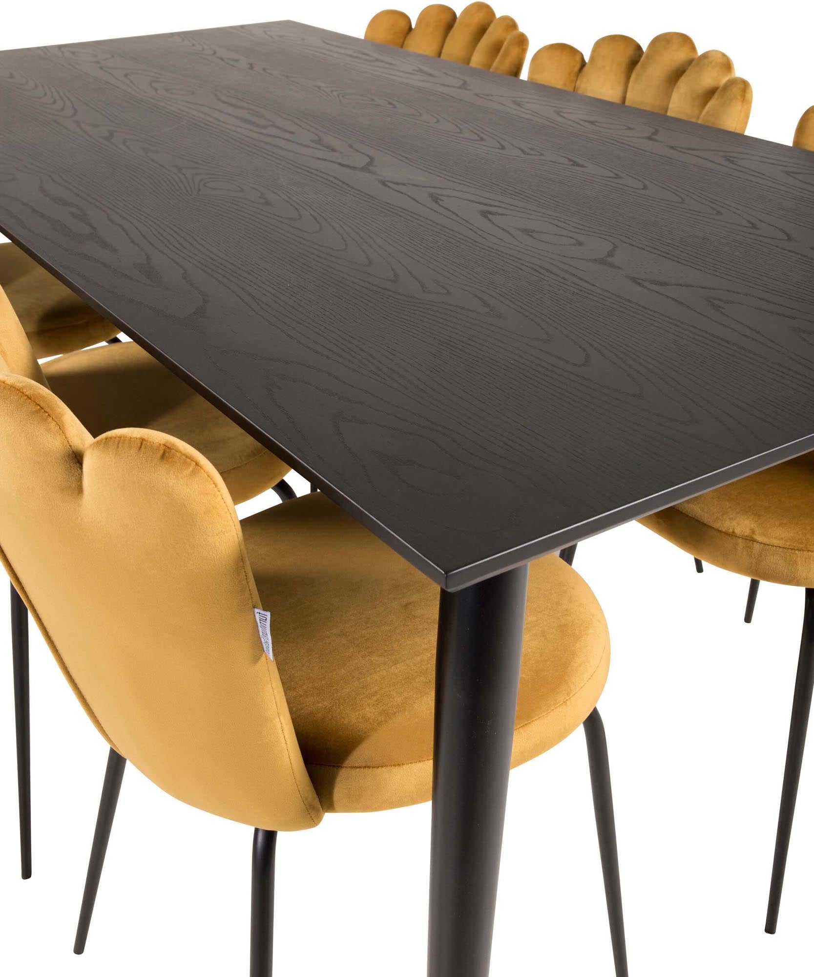 Dipp Esszimmerset + Limhamn 180cm/6St. in Schwarz Gelb präsentiert im Onlineshop von KAQTU Design AG. Esszimmerset ist von Venture Home