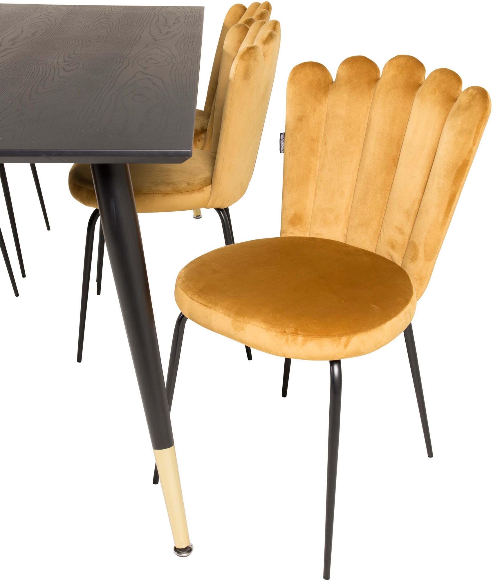 Dipp Esszimmerset + Limhamn 180cm/6St. in Schwarz Gelb präsentiert im Onlineshop von KAQTU Design AG. Esszimmerset ist von Venture Home