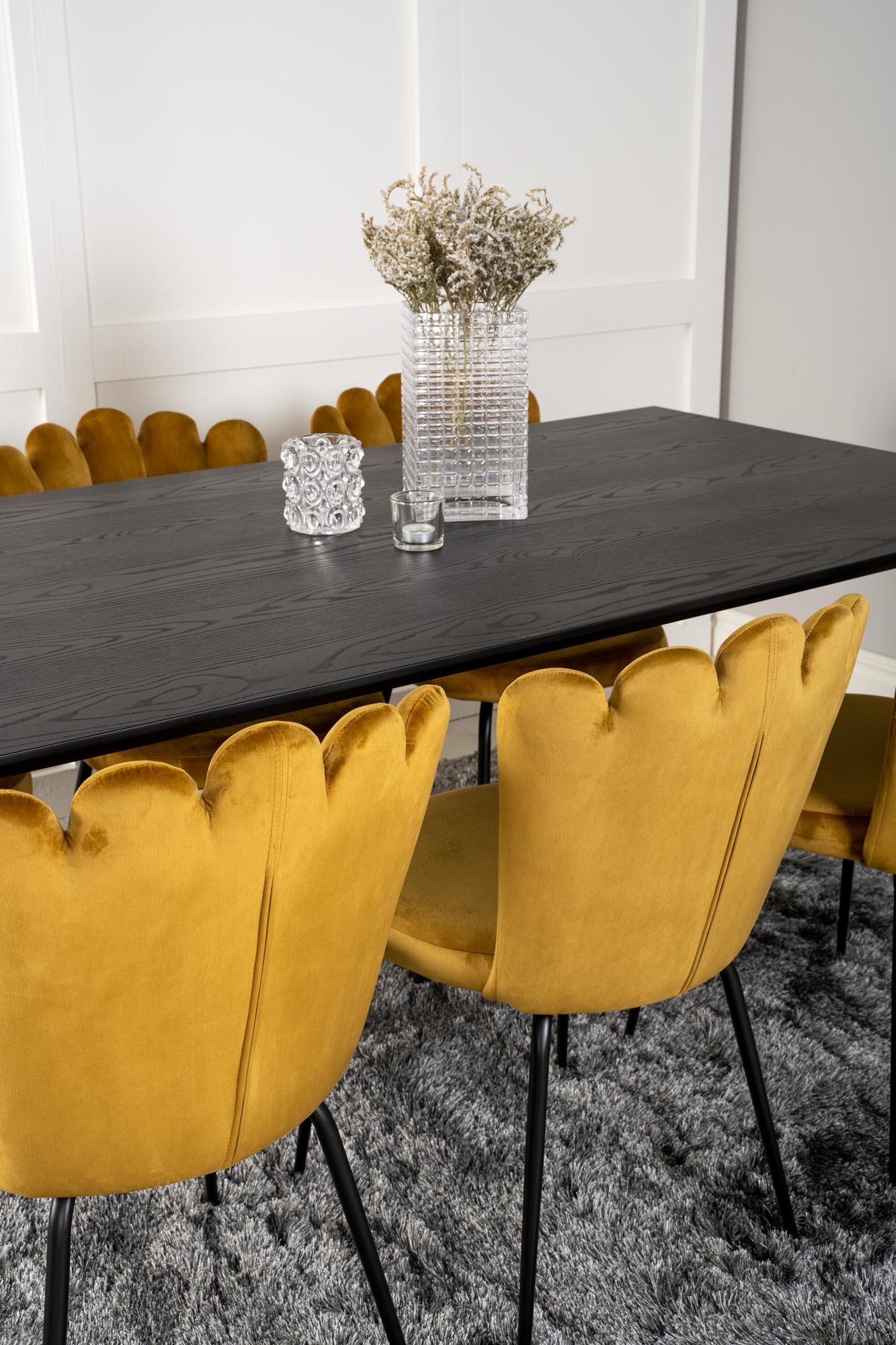 Dipp Esszimmerset + Limhamn 180cm/6St. in Schwarz Gelb präsentiert im Onlineshop von KAQTU Design AG. Esszimmerset ist von Venture Home
