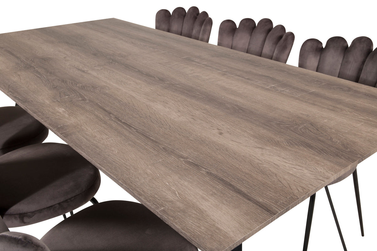 Marina Esszimmerset Limham 180cm/6St. in Schwarzgrau präsentiert im Onlineshop von KAQTU Design AG. Esszimmerset ist von Venture Home