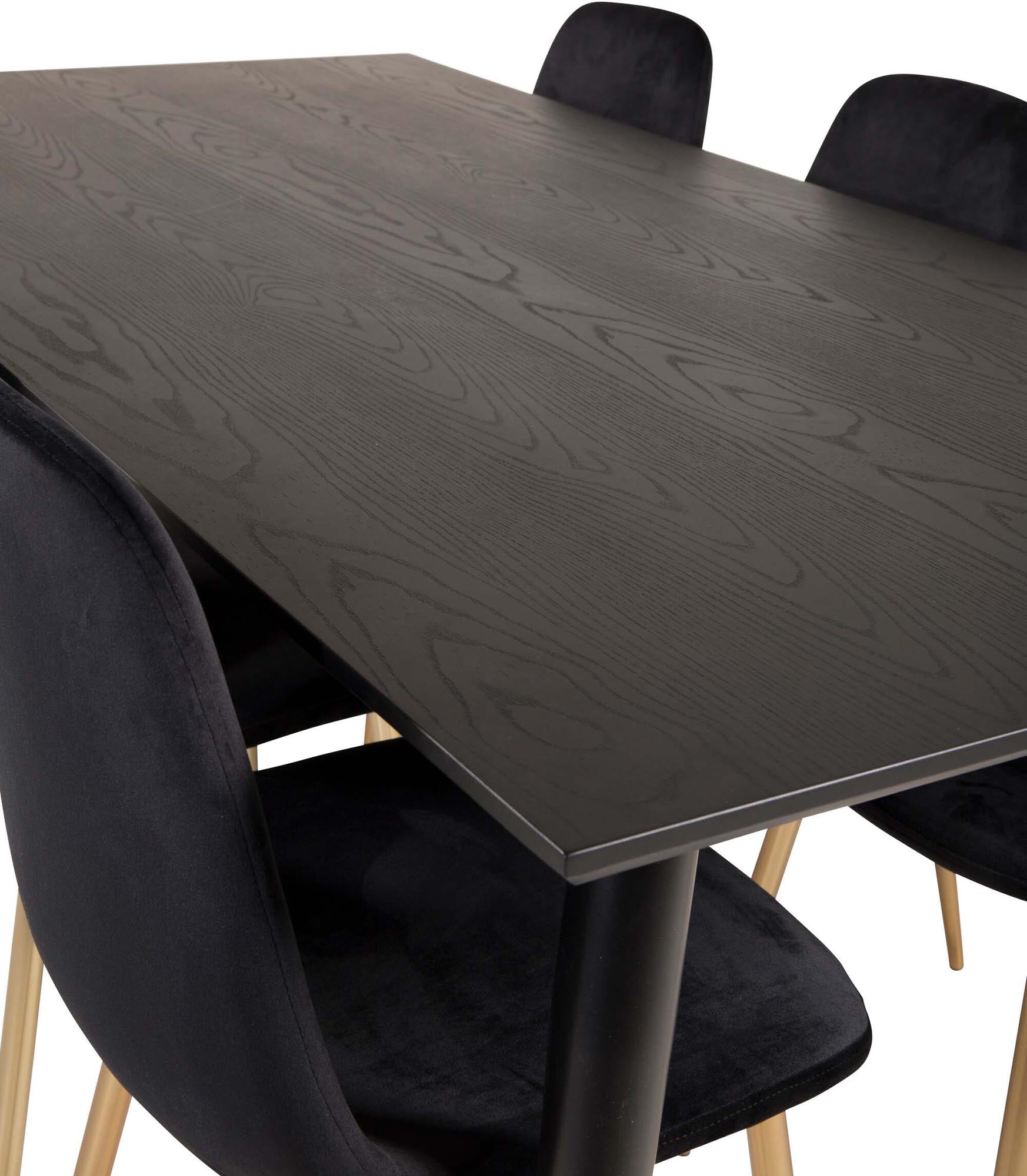 Dipp Esszimmerset + Polar Mat 180cm/6St. in Schwarz / Gold präsentiert im Onlineshop von KAQTU Design AG. Esszimmerset ist von Venture Home