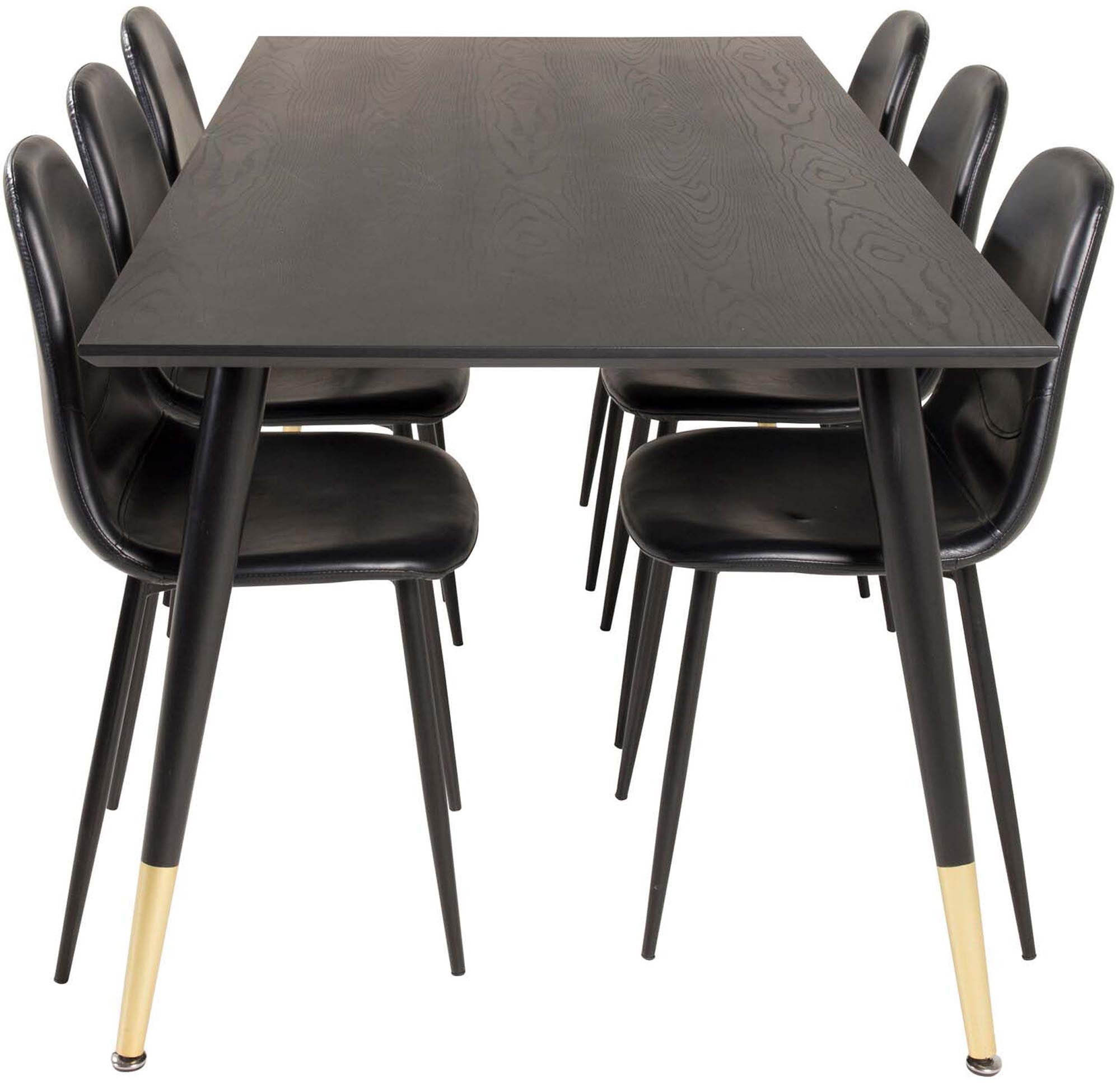 Dipp Esszimmerset + Polar Mat 180cm/6St. in Schwarz präsentiert im Onlineshop von KAQTU Design AG. Esszimmerset ist von Venture Home