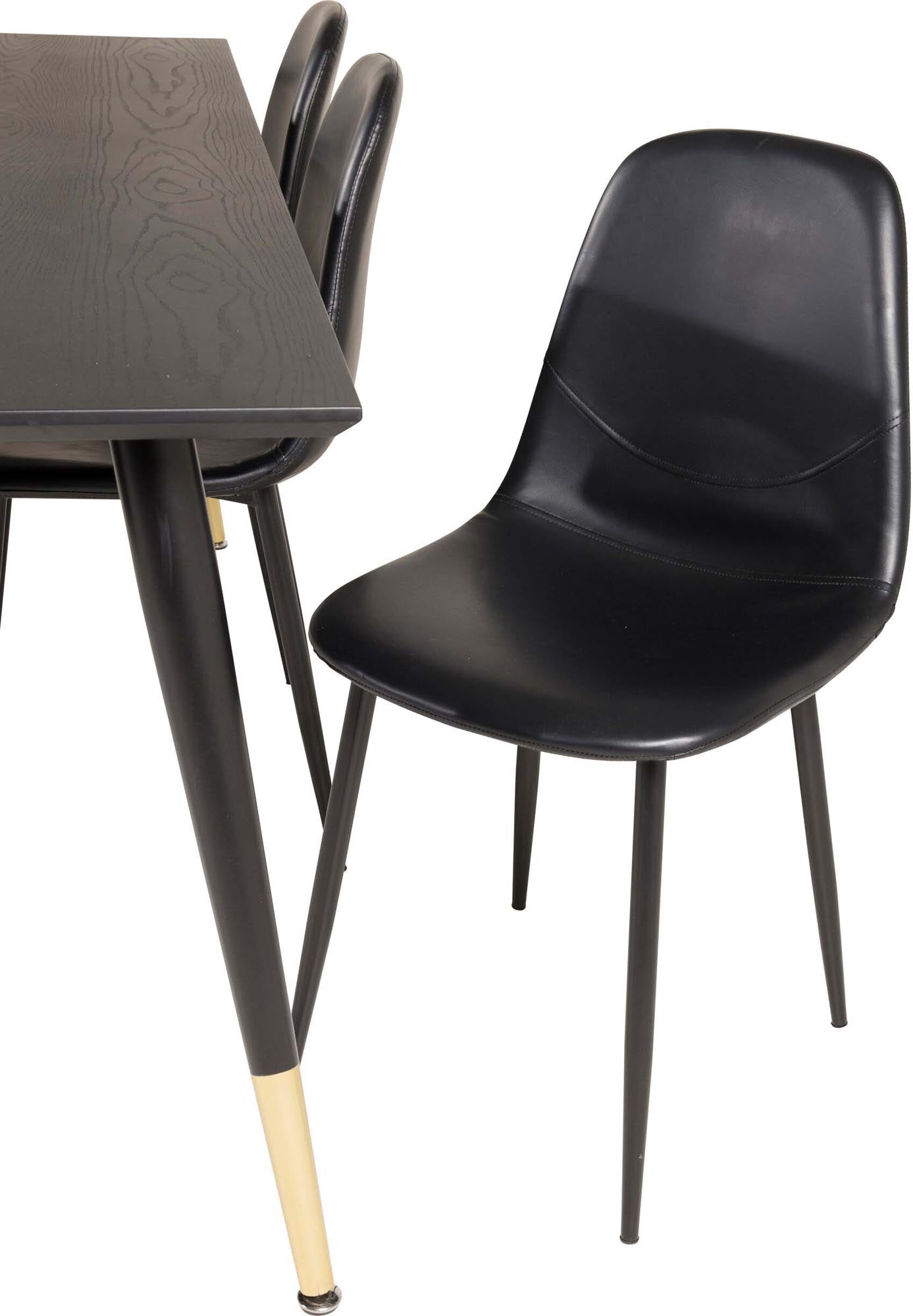 Dipp Esszimmerset + Polar Mat 180cm/6St. in Schwarz präsentiert im Onlineshop von KAQTU Design AG. Esszimmerset ist von Venture Home