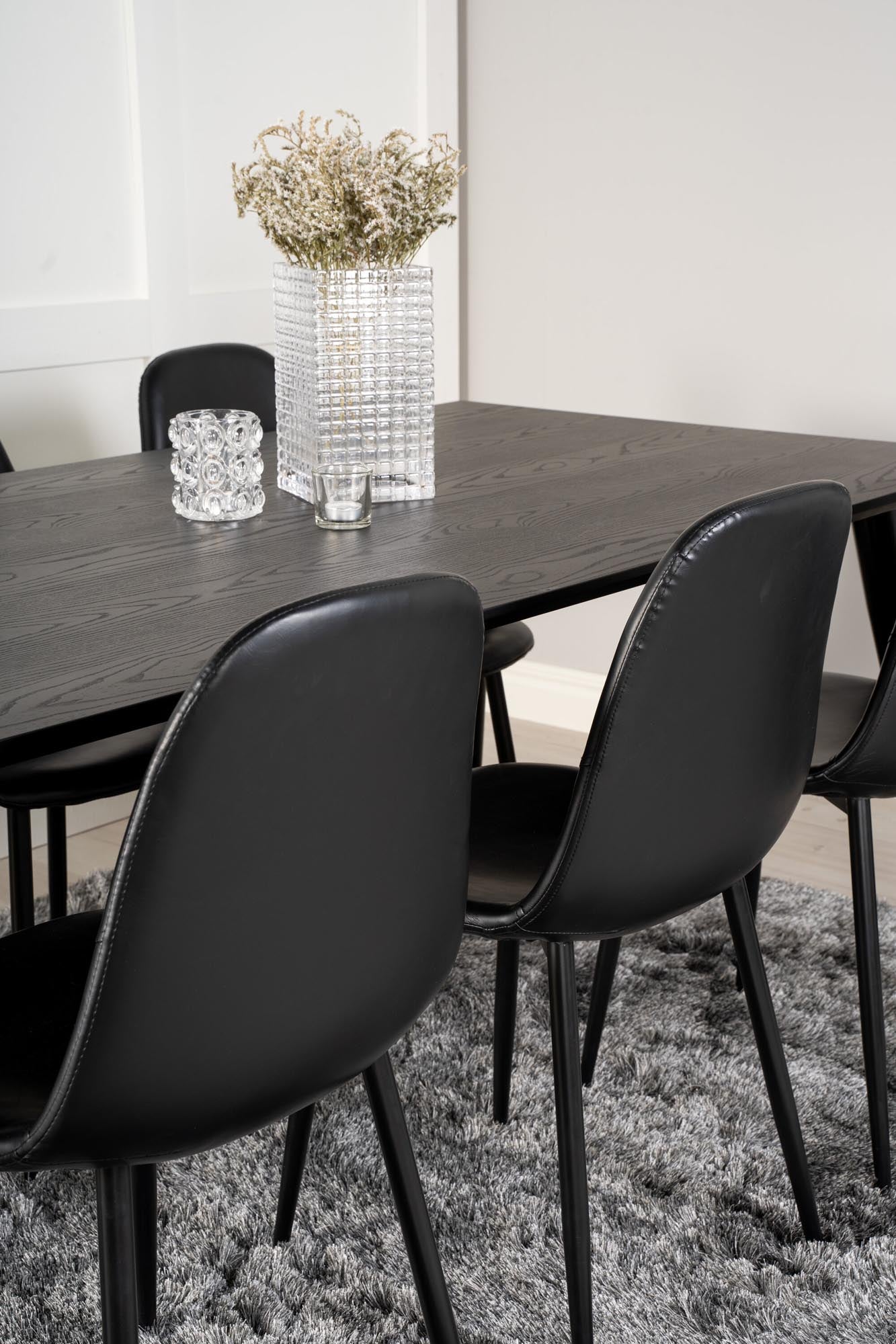 Dipp Esszimmerset + Polar Mat 180cm/6St. in Schwarz präsentiert im Onlineshop von KAQTU Design AG. Esszimmerset ist von Venture Home
